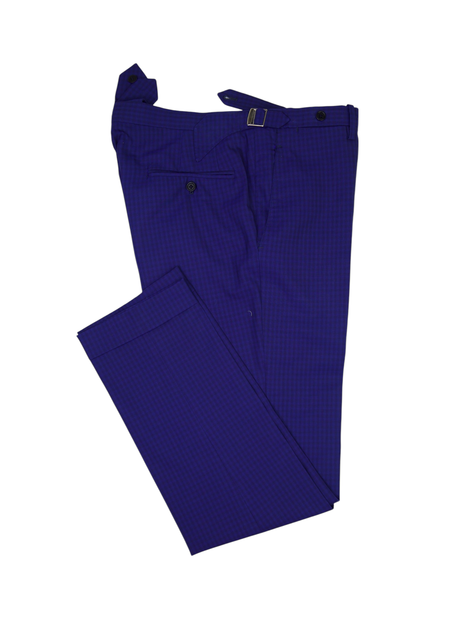 Kiton Bright Blue Fine Wool Gingham Check Suit