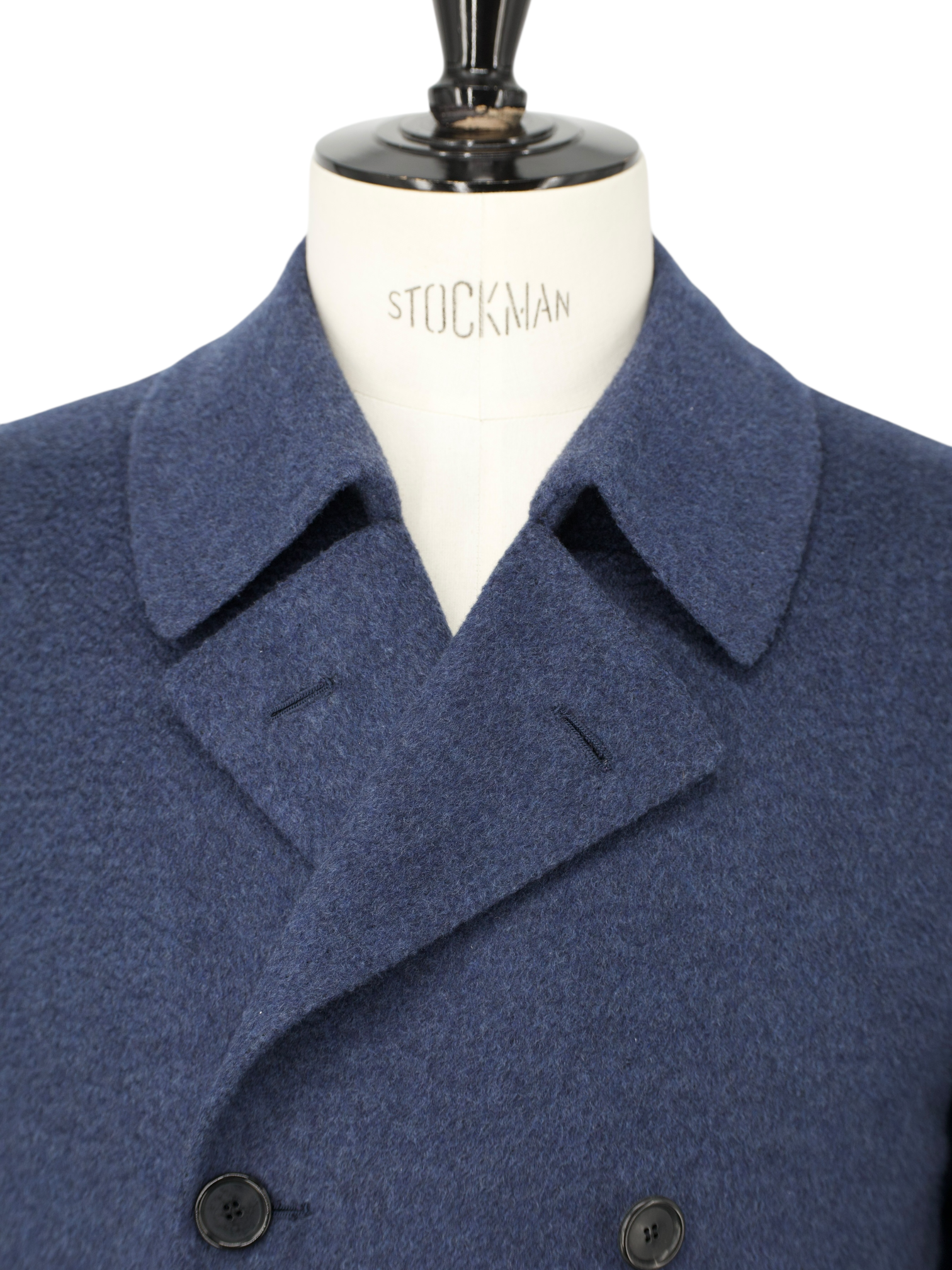 Cesare Attolini Steel Blue Pure Cashmere Double Breasted Sartorial Polo Coat