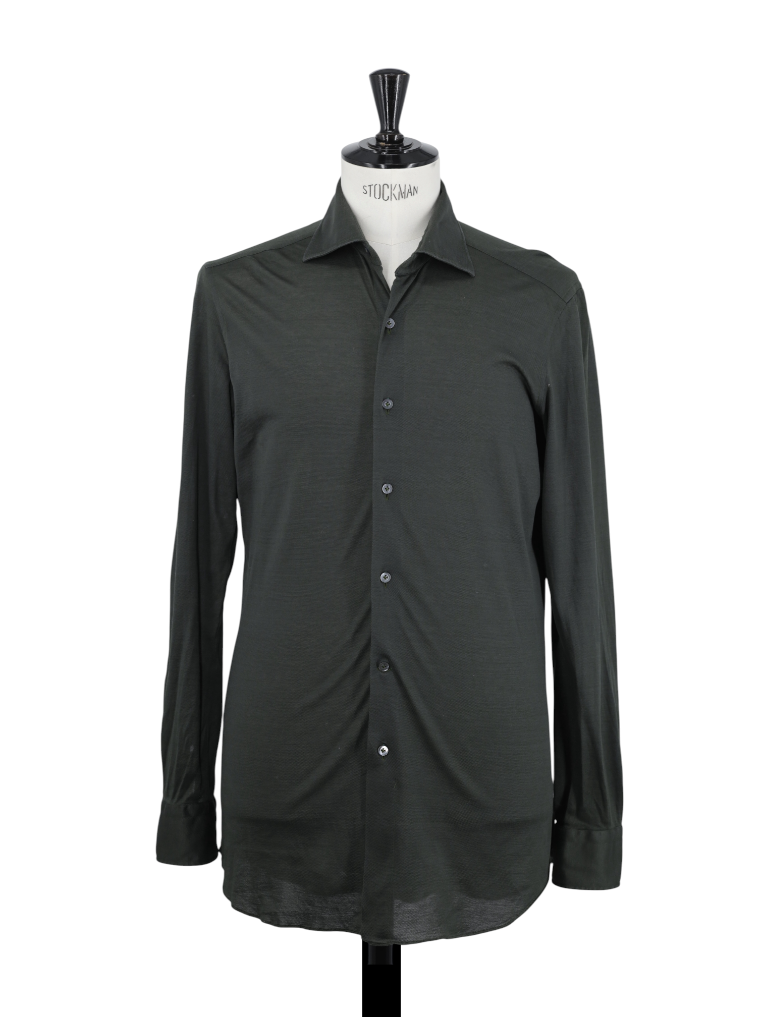 Fray Dark Green Knitted Pique-Cotton "Gabriel" Shirt