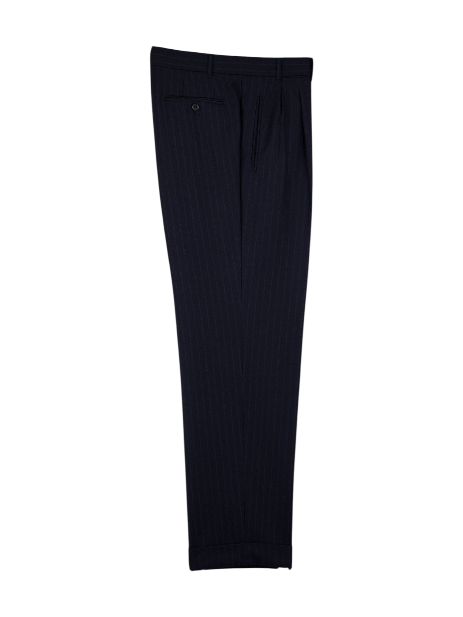 Ermenegildo Zegna Vintage Navy Wool & Cashmere Flannel Pinstripe Suit