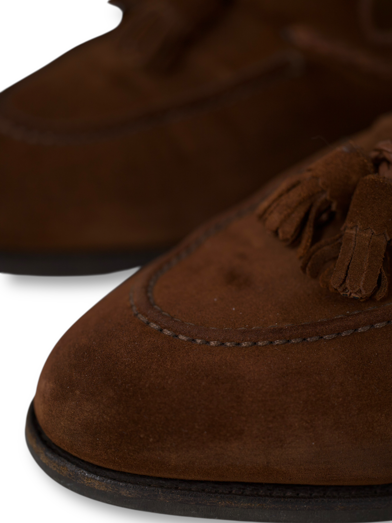Edward Green Brown Snuff Suede Belgravia Tassel Loafer