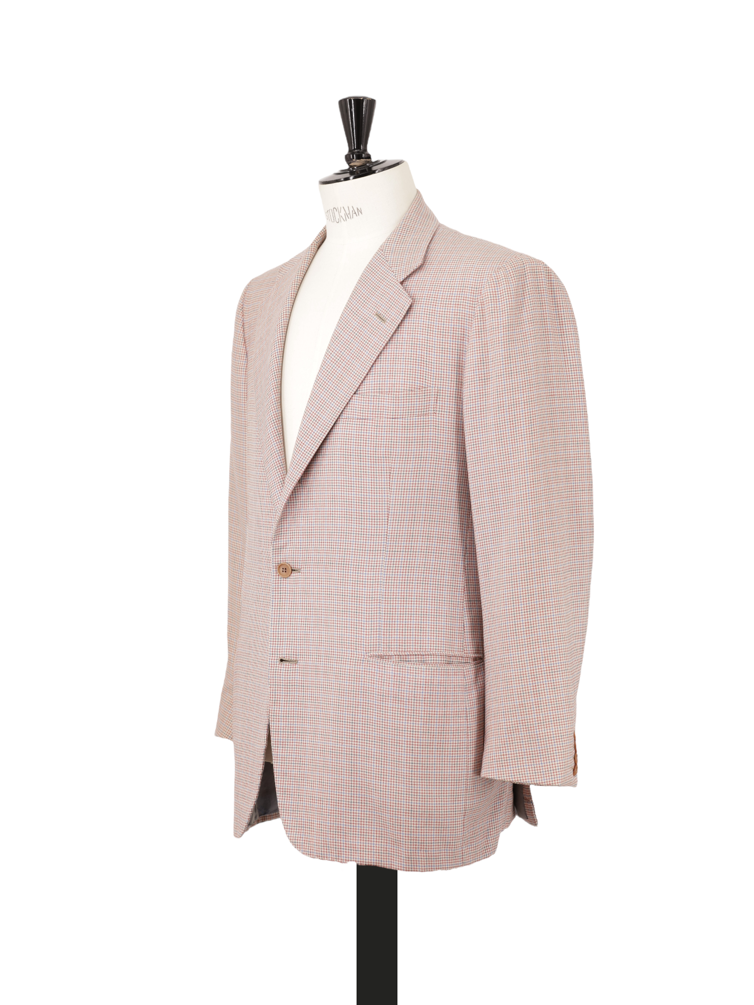 Kiton Vintage Red & Blue Pure Cashmere Micro-Check Jacket