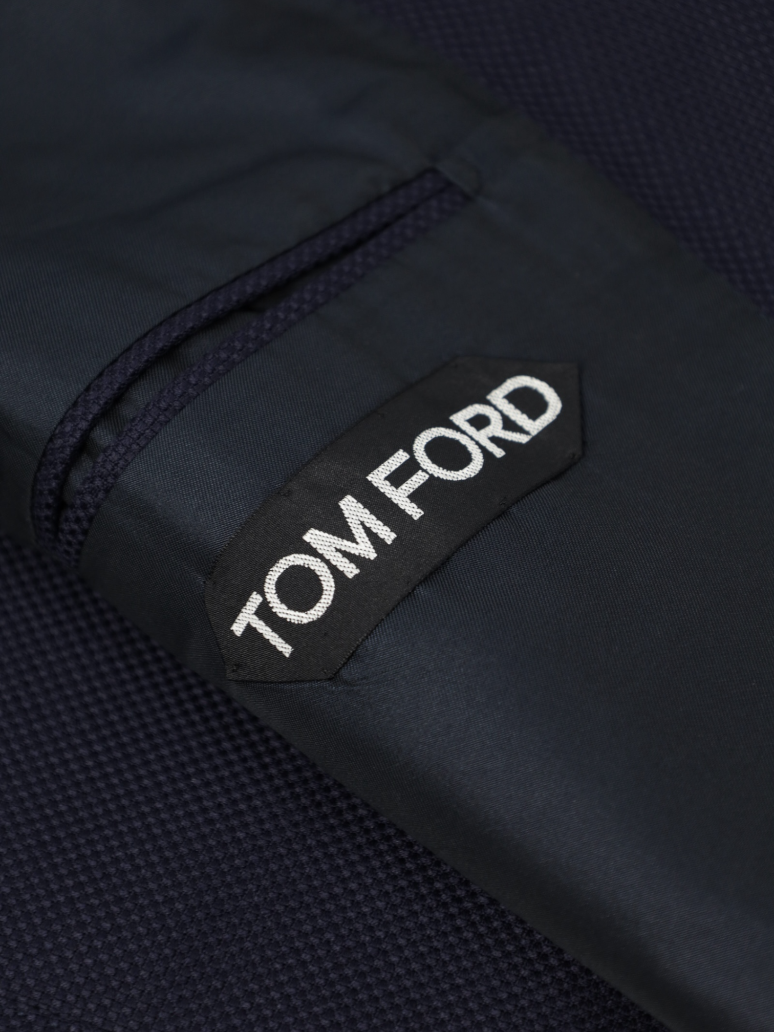 Tom Ford Navy Wool & Mohair Micro-Structure Jacket
