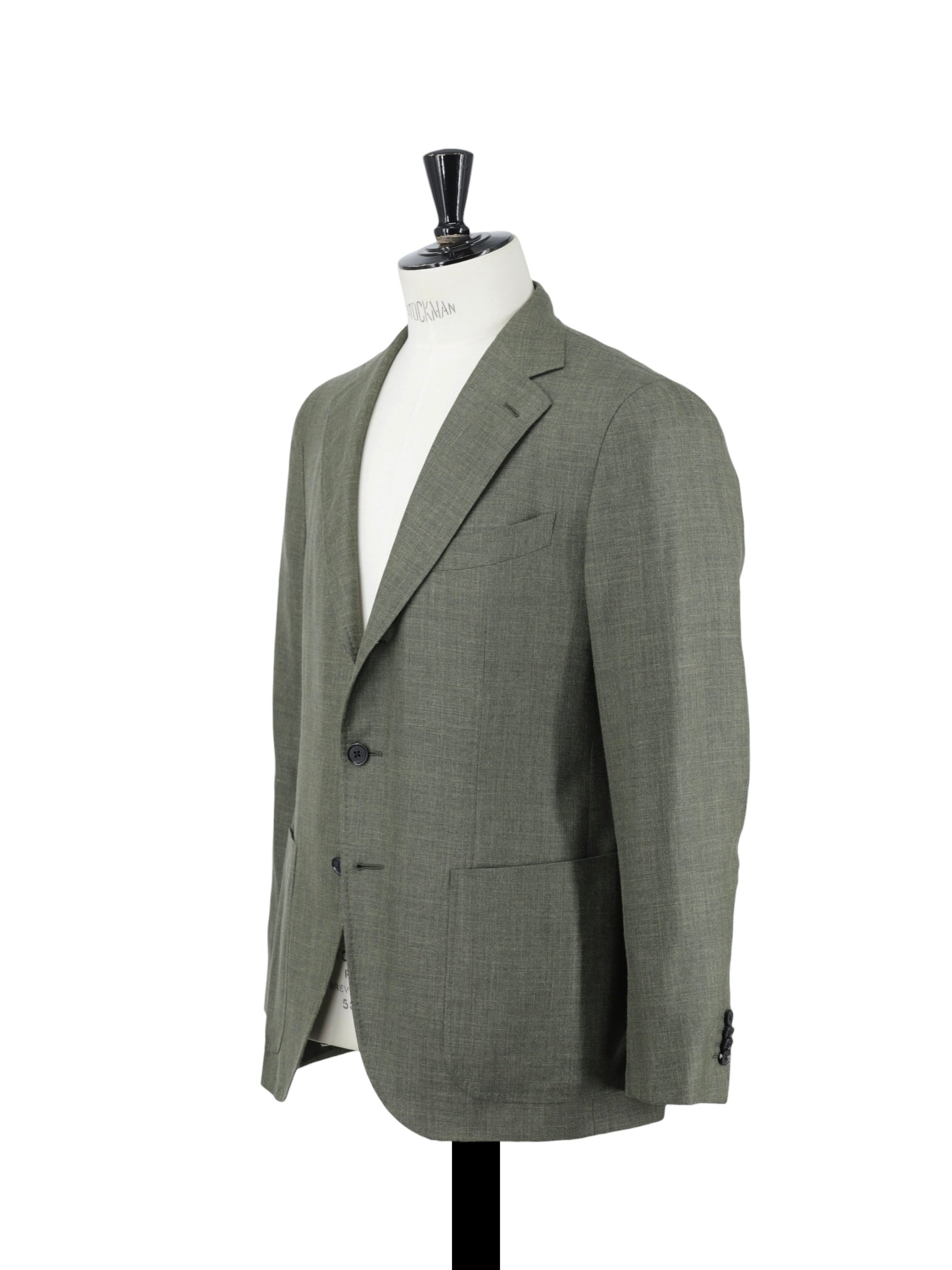 Caruso Sage Green Wool, Silk & Linen Melange Aida Jacket