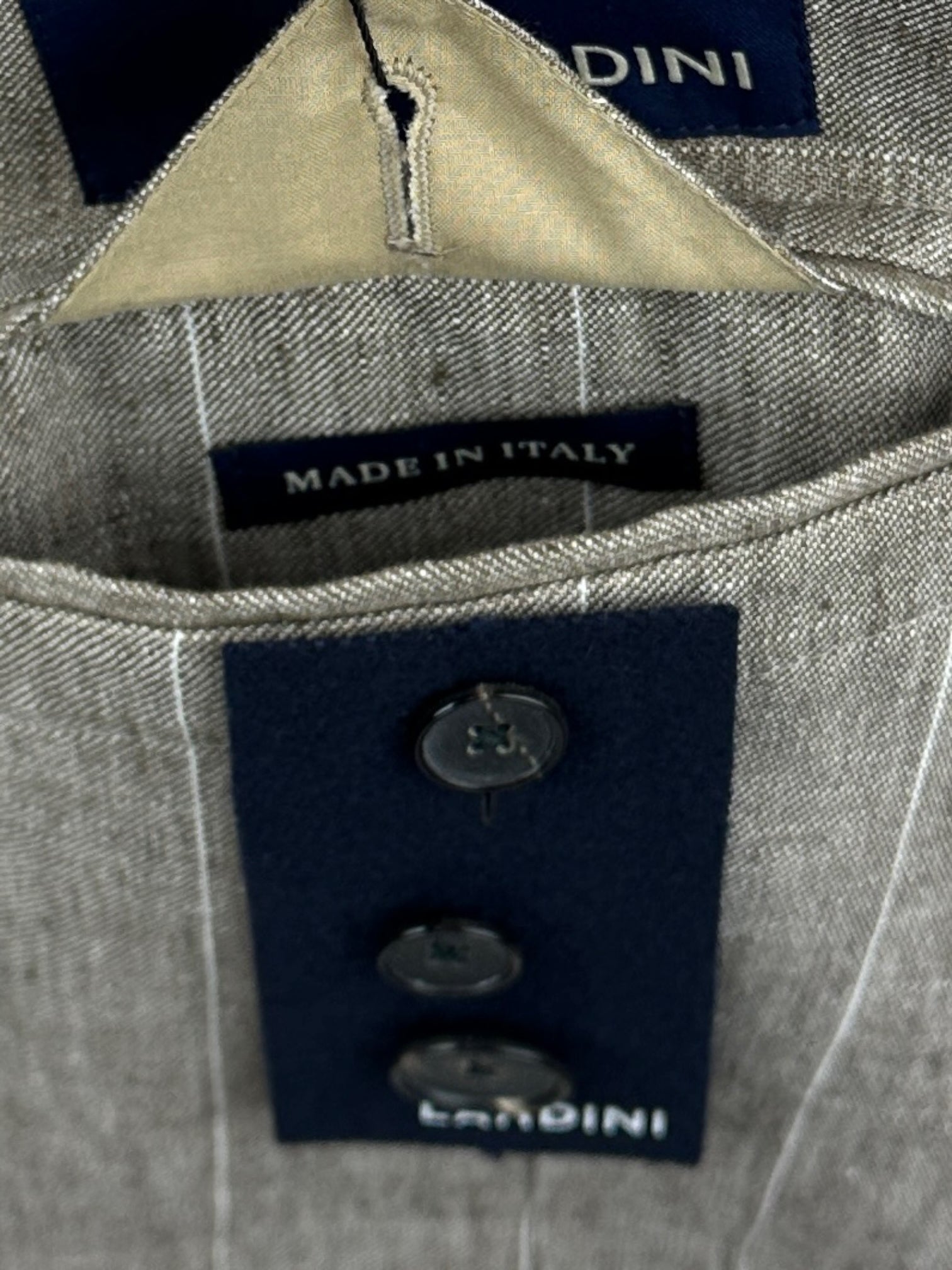 Lardini Taupe Linen Pinstripe Jacket