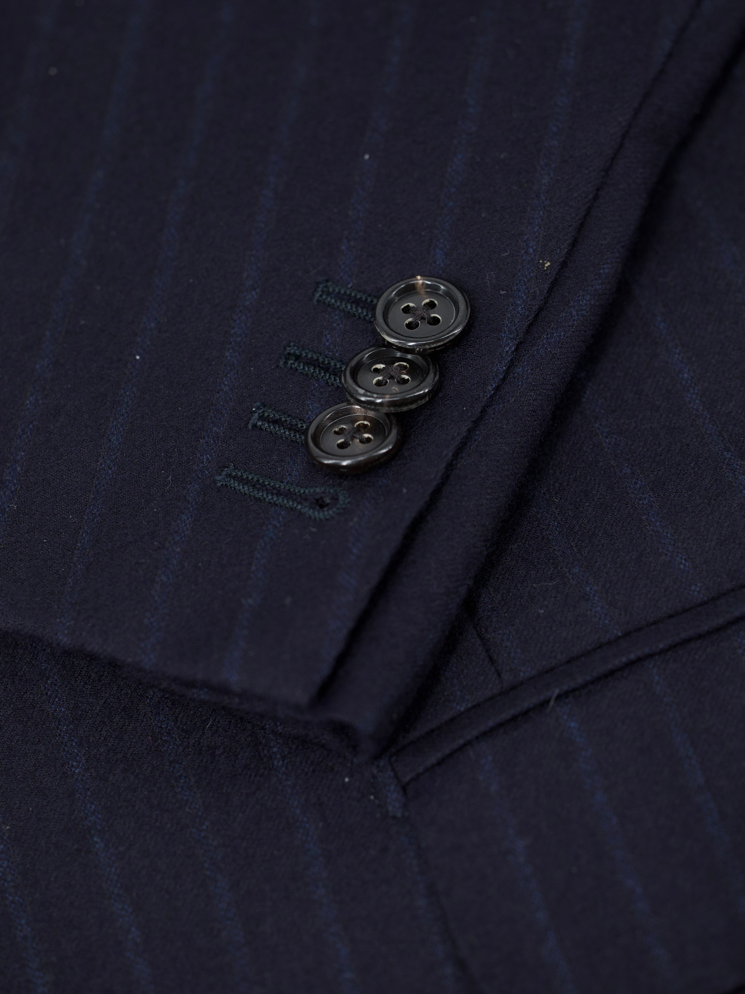 Ermenegildo Zegna Vintage Navy Wool & Cashmere Flannel Pinstripe Suit