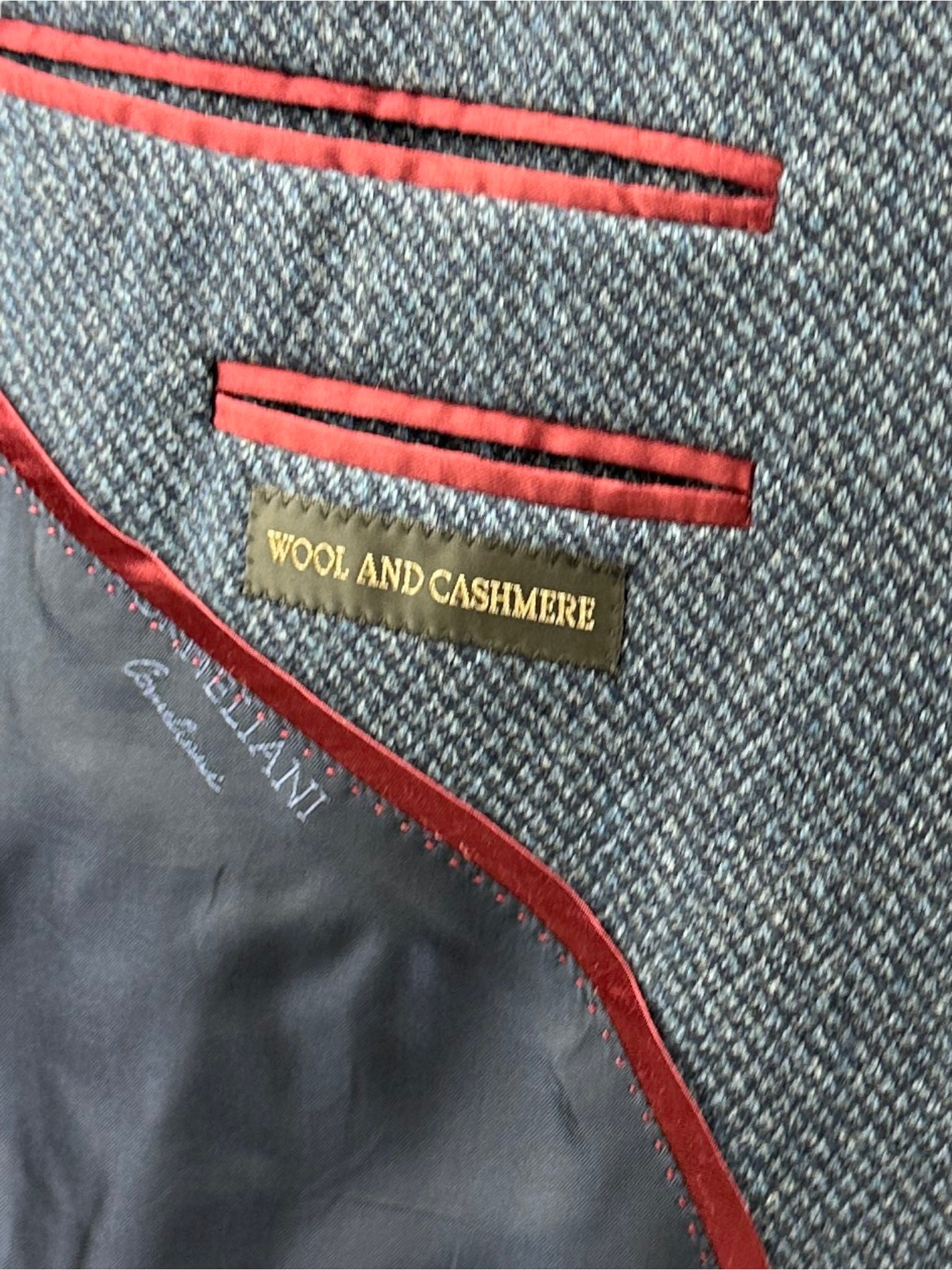 Corneliani blauw jasje van wol en kasjmier
