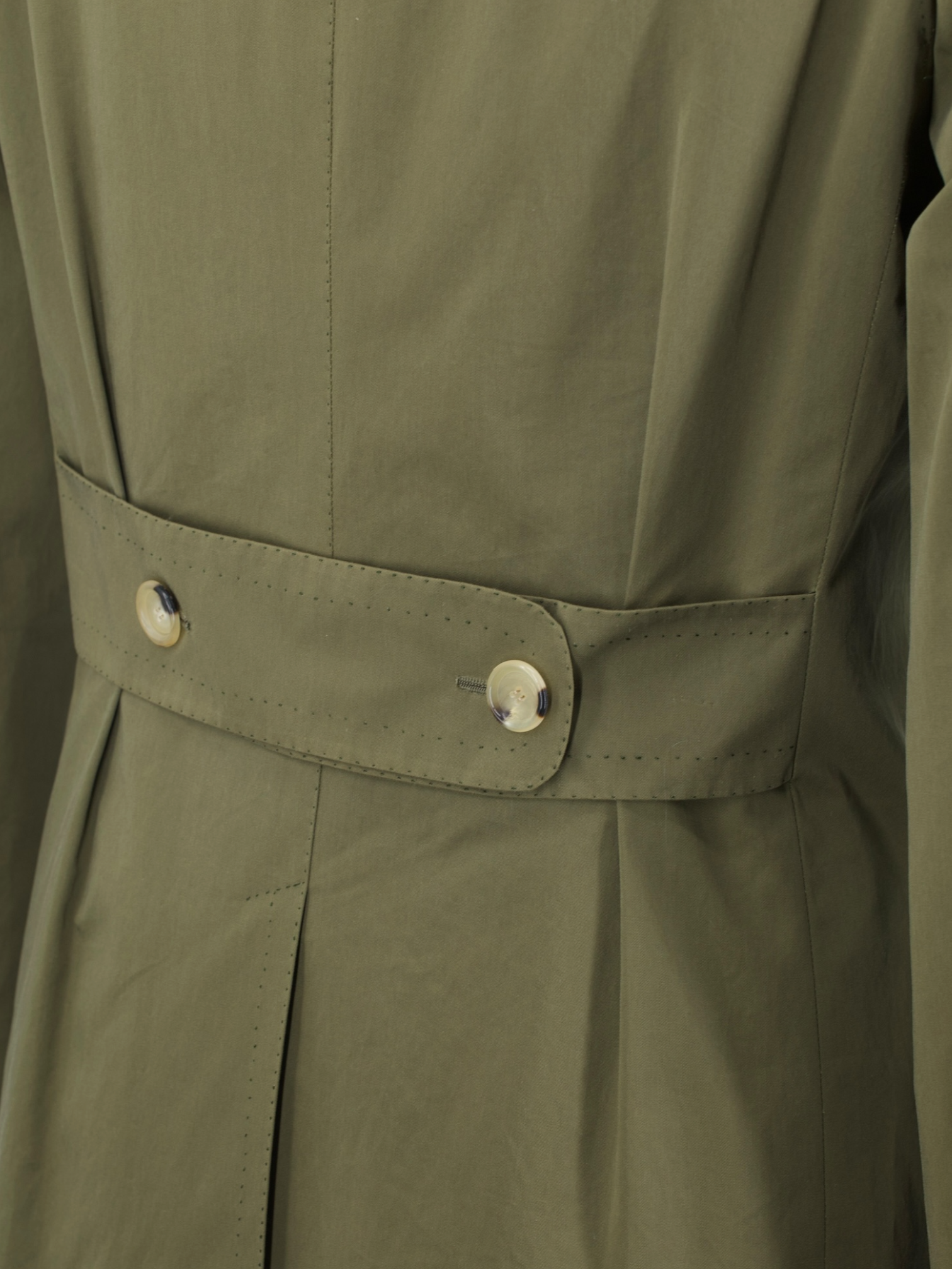 Cesare Attolini Olive Green Pure-Cotton Sartorial Caban Peacoat