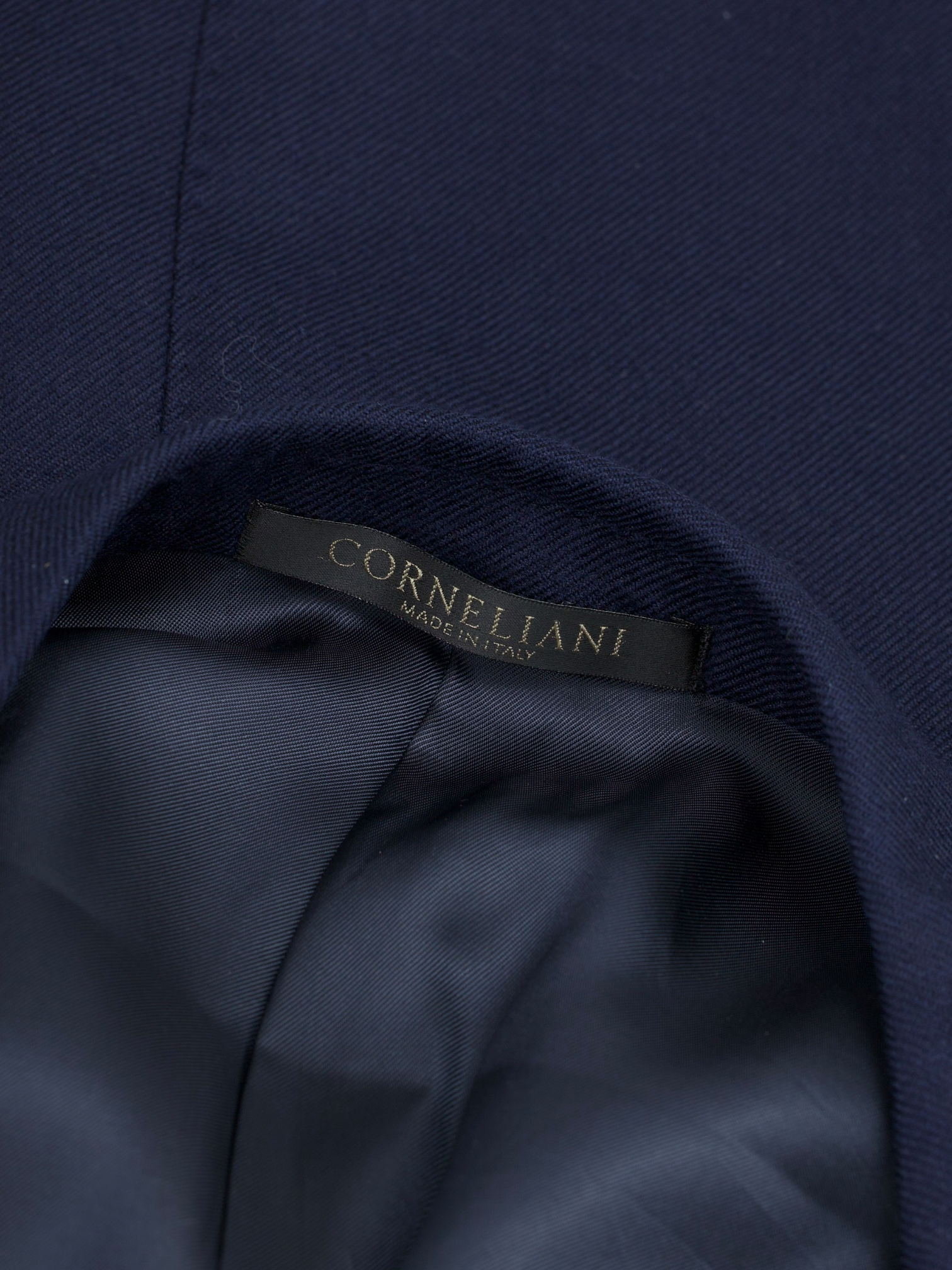 Corneliani Navy Pure Cashmere Twill Academy Jacket