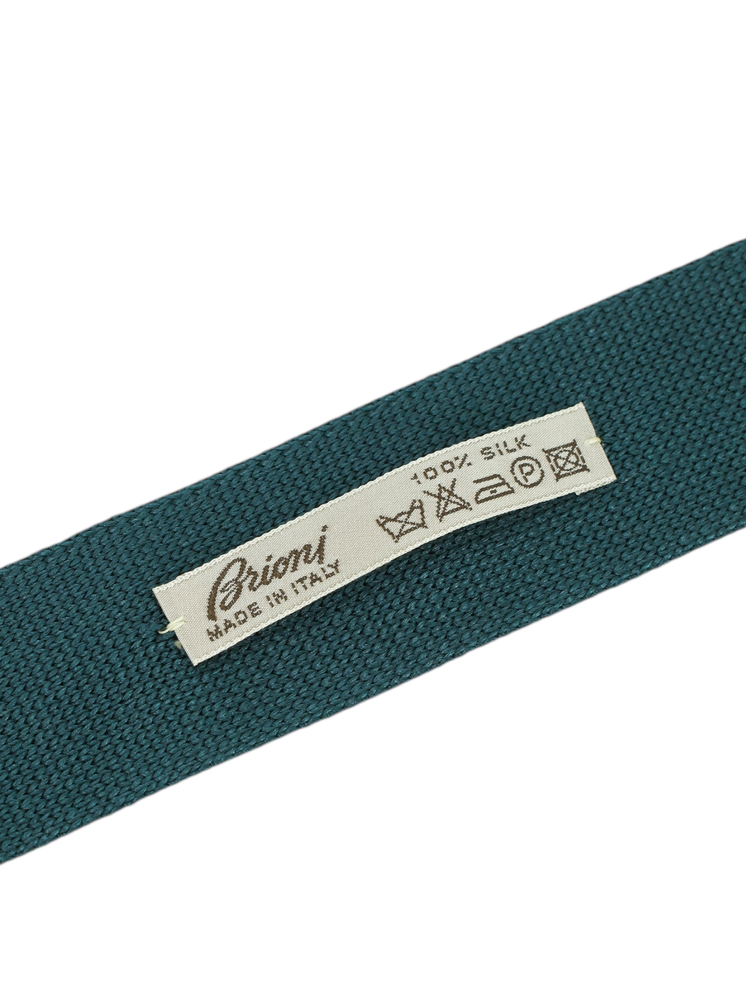 Brioni Petrol Silk Hand-Knitted Tie