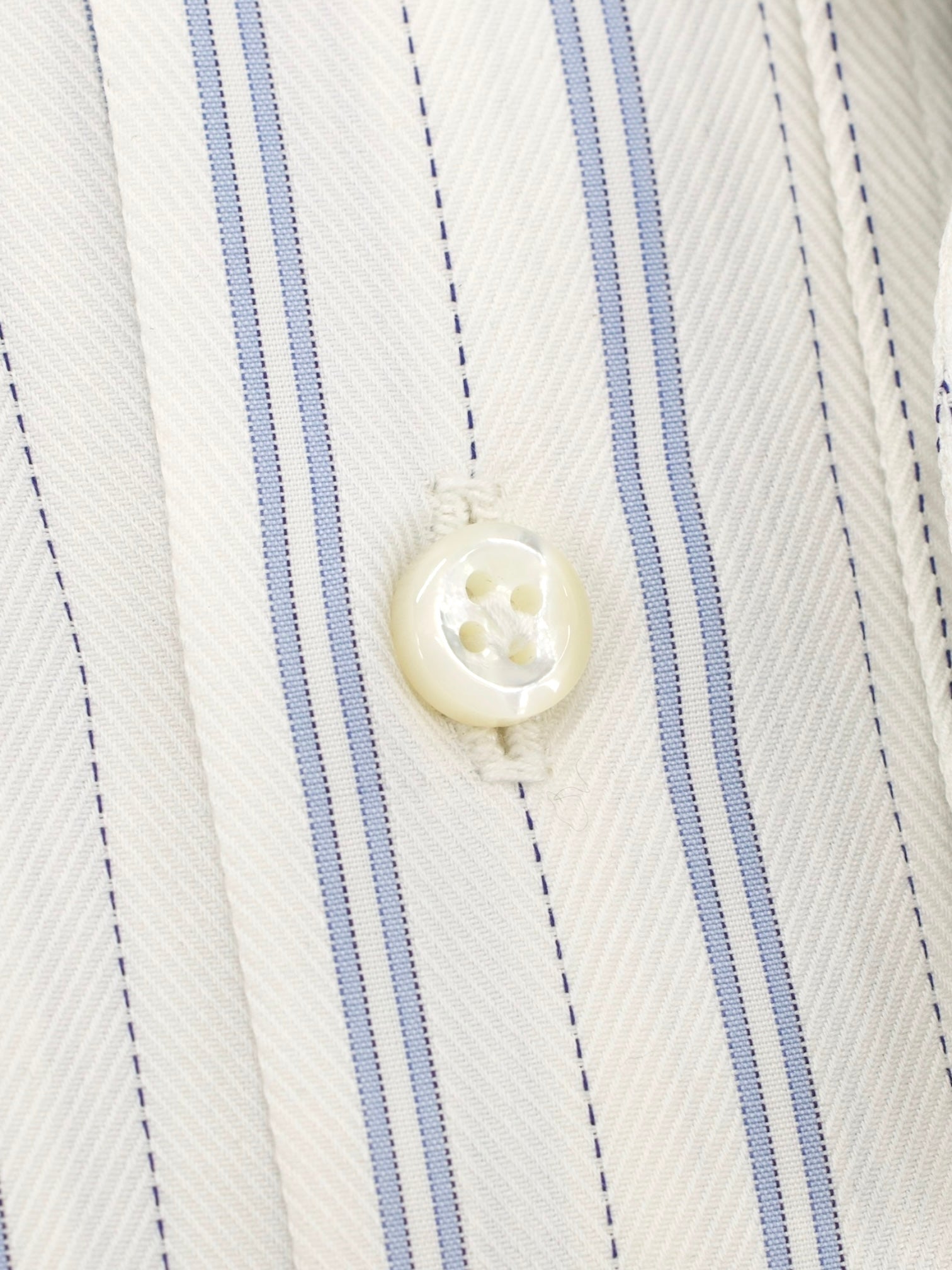 Cesare Attolini White & Blue Vintage Pinstripe Dress Shirt