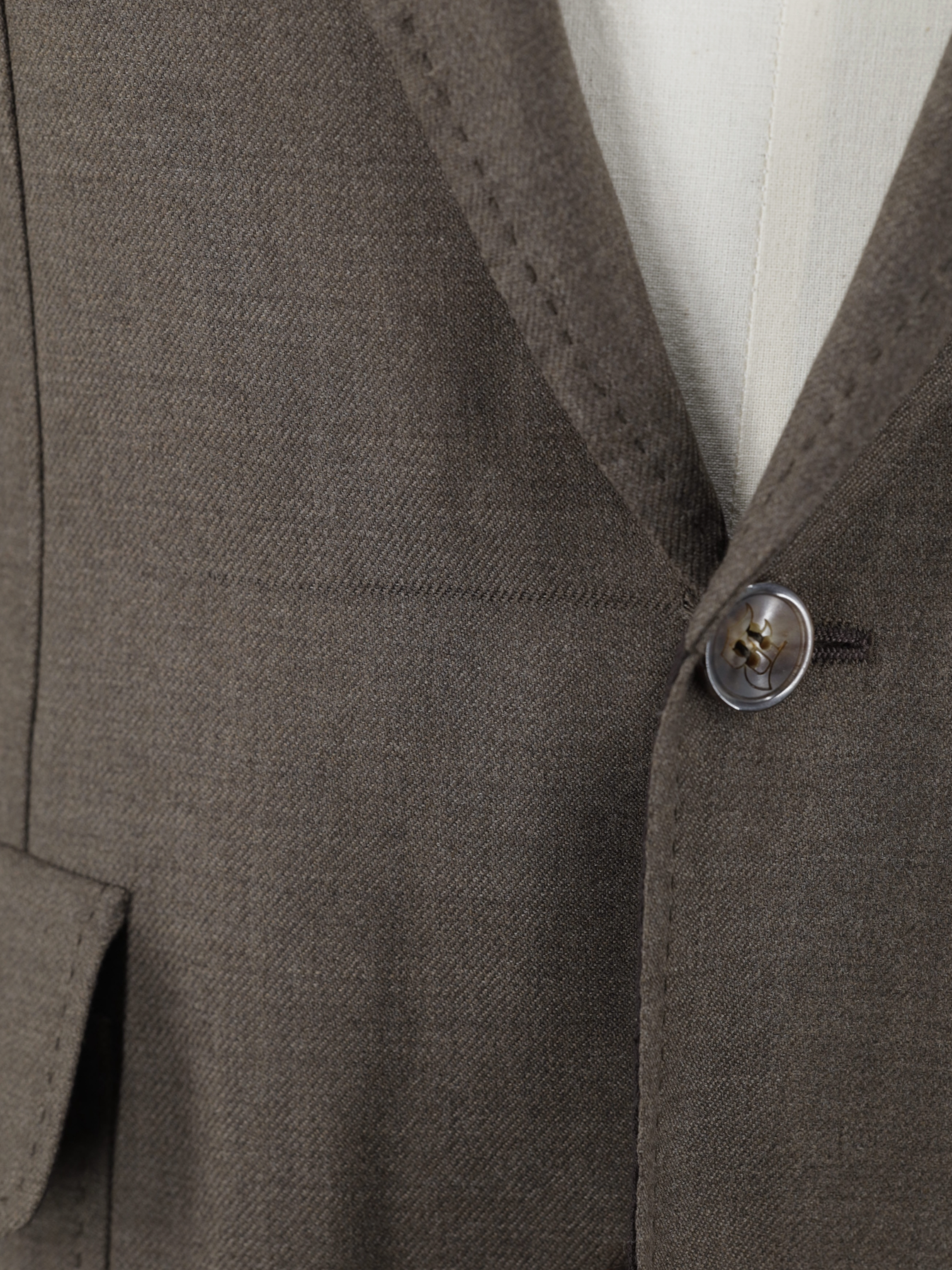 Brioni Taupe Wool & Silk Unconstructed "Metallica Collection" Jacket