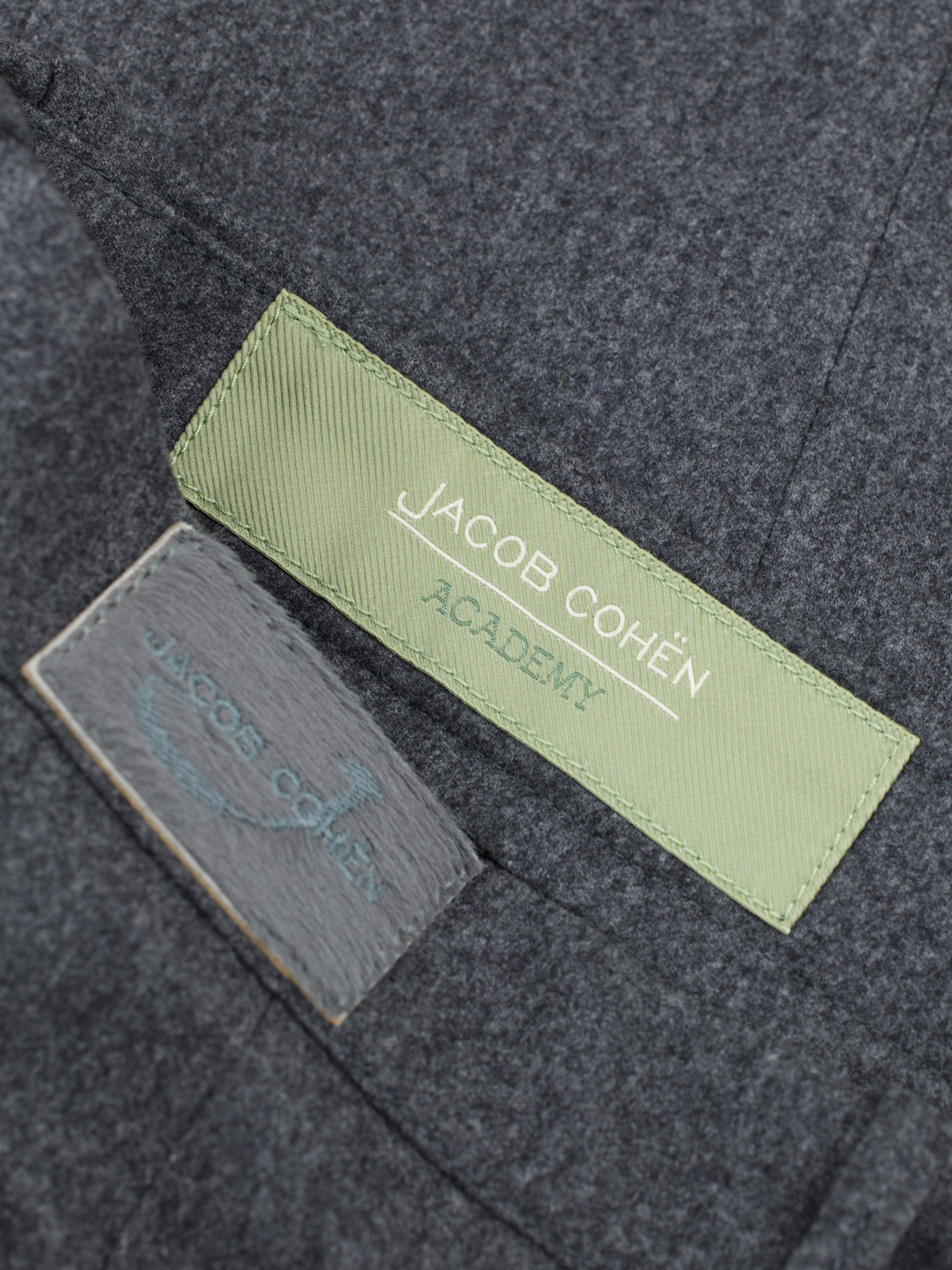 Jacob Cohen Grey Wool-Flannel Bobby Trousers