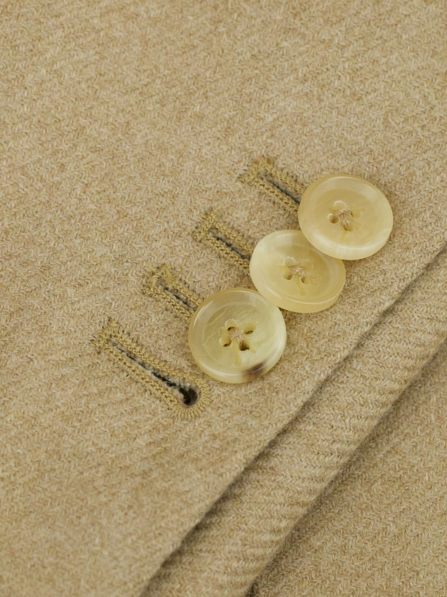 Isaia Camel Brown Wool & Cashmere Twill Jacket