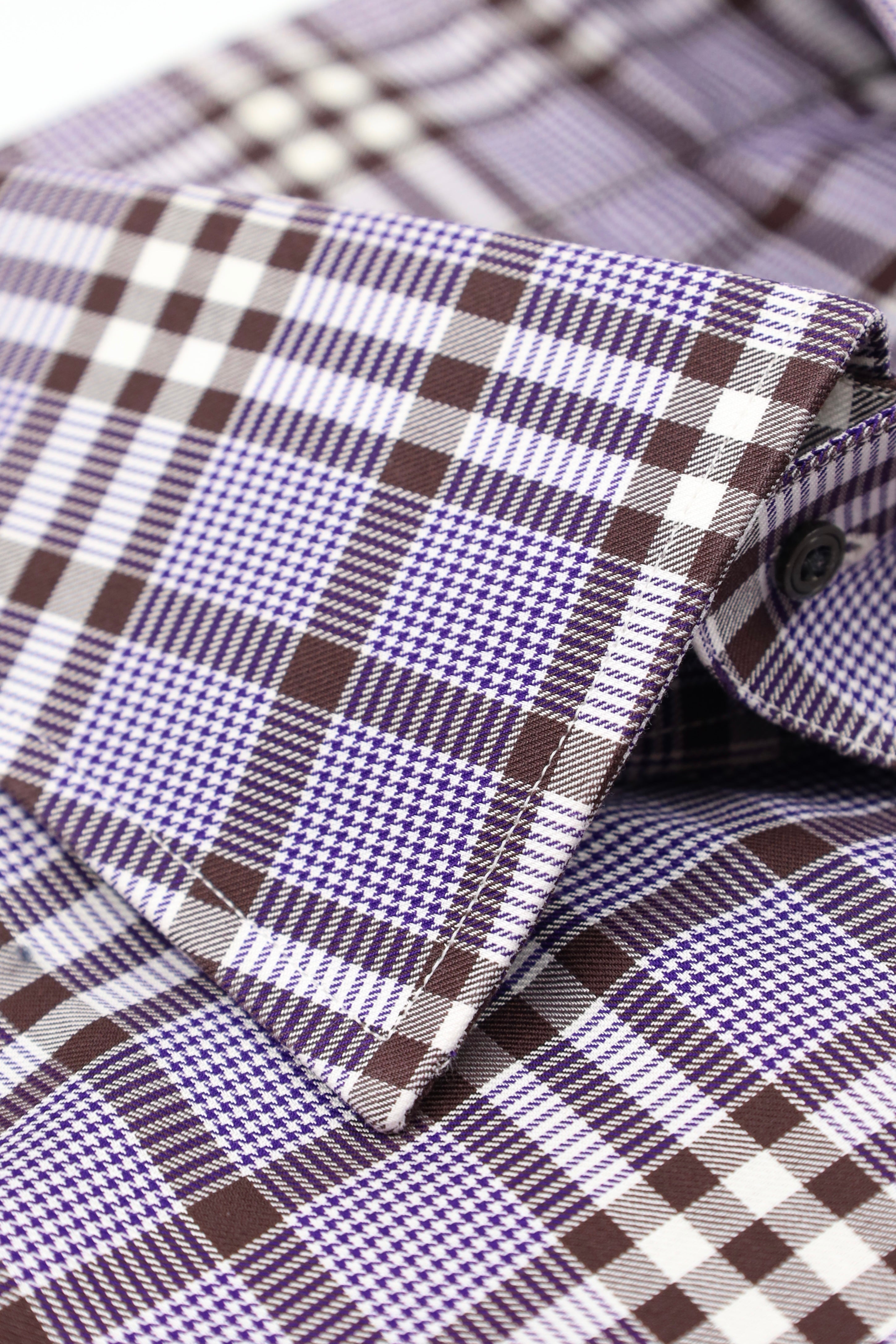 Tom Ford Purple Overcheck Shirt