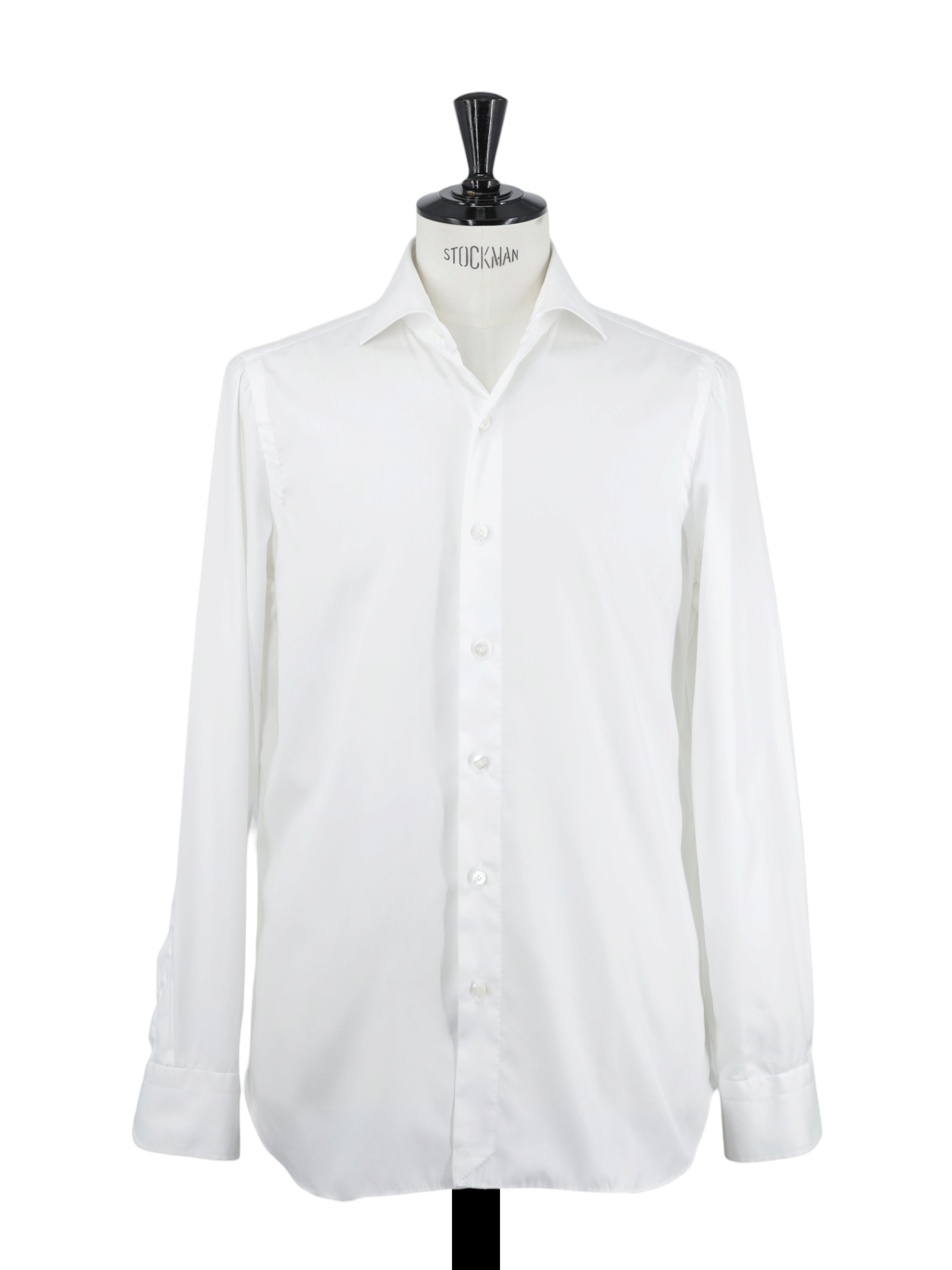 Finamore Esclusiva White Alumo Cotton Twill Shirt