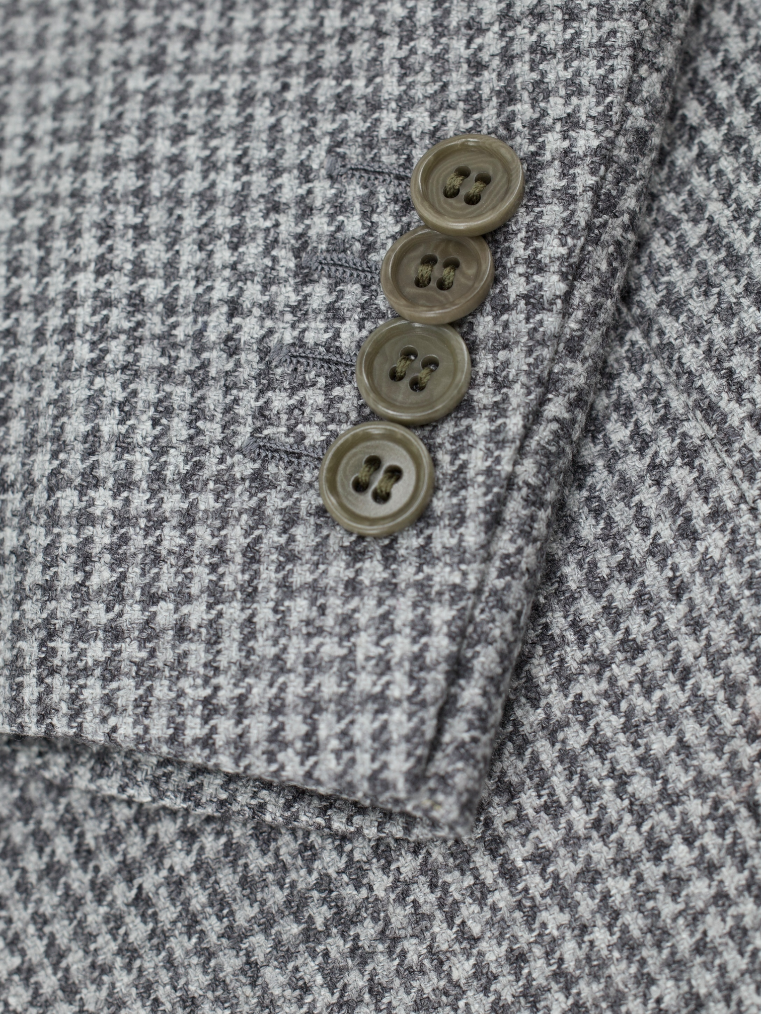Kiton Grey Silk & Cashmere Pied de Poule Jacket