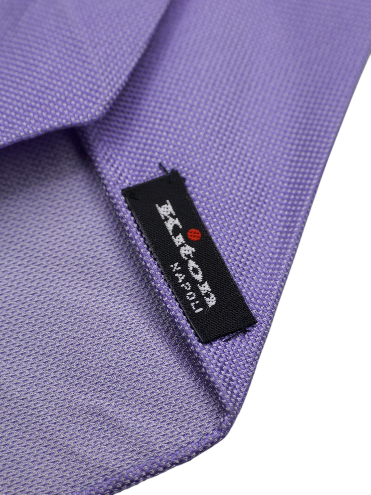Kiton 5-Fold Lilac Handrolled Silk Micro-Pattern Tie