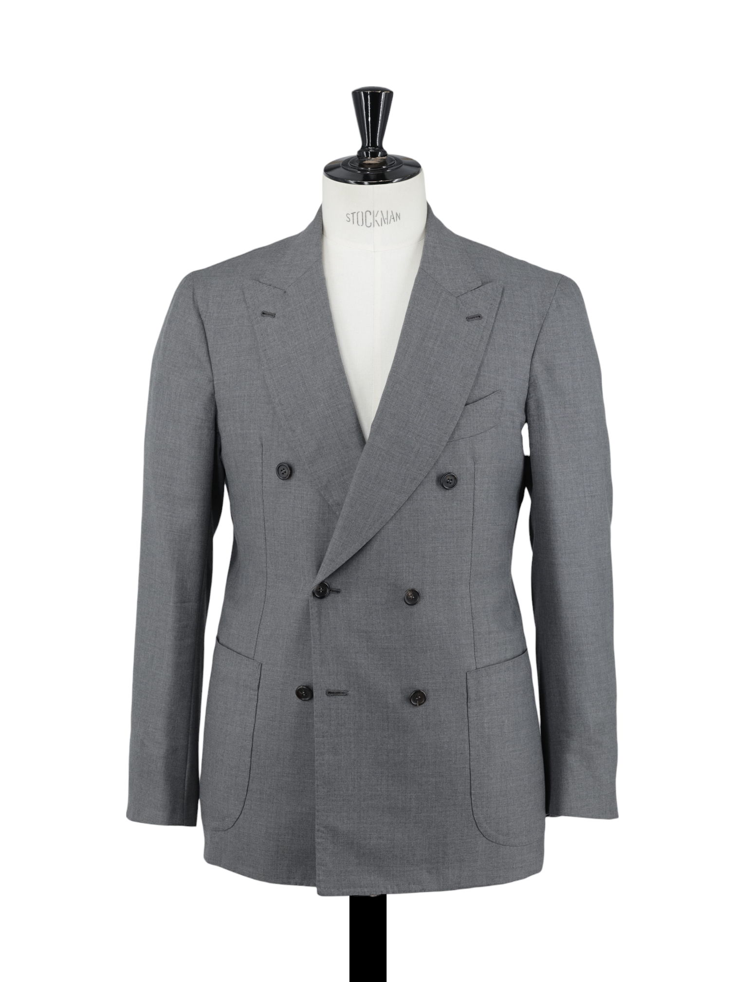 Orazio Luciano & Ambrosi Grey Double-Breasted Fine-Wool Twill Suit