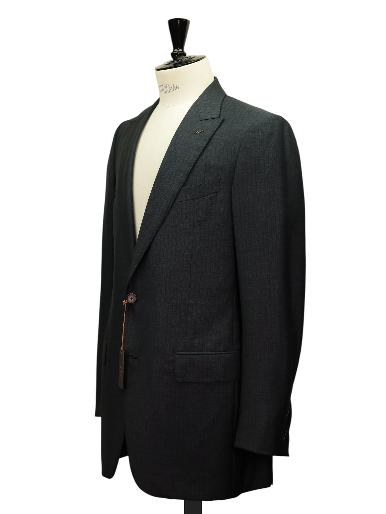 Ermenegildo Zegna Couture Dark Grey Handmade Wool & Silk Striped Suit