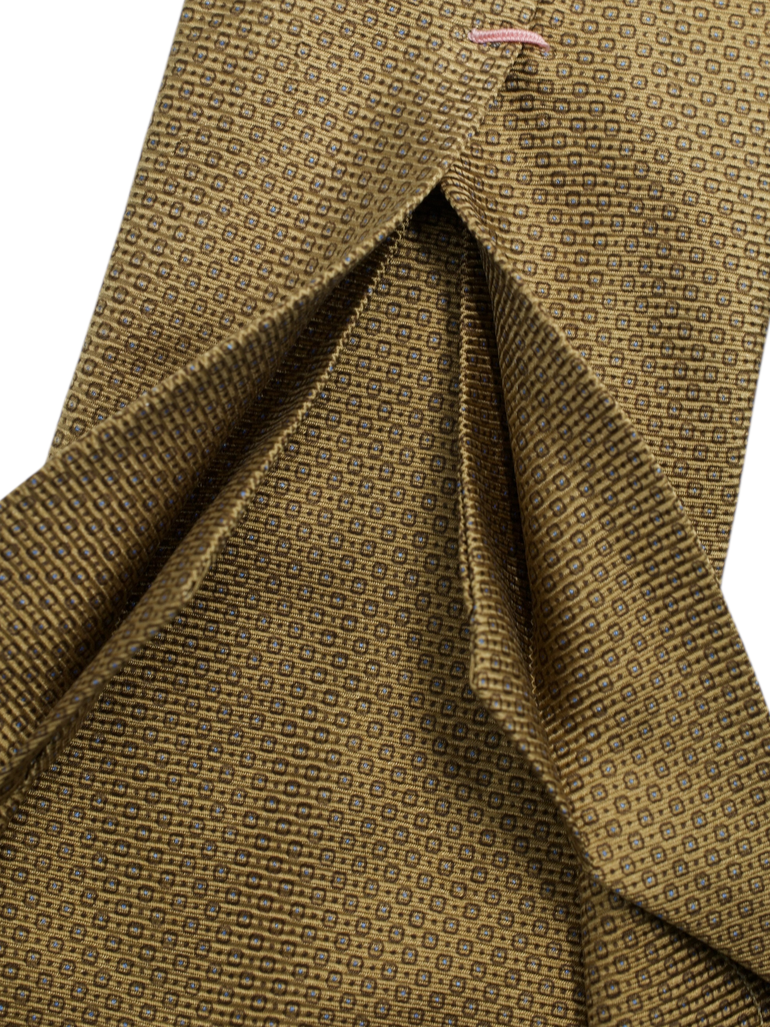 Luigi Borrelli 5-Fold Gold Silk Micro-Pattern Tie