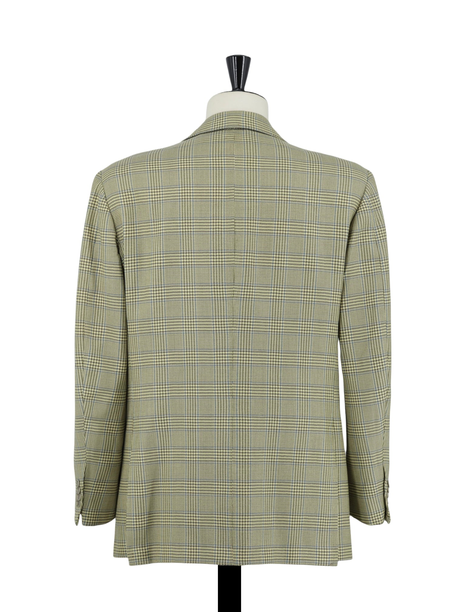 Kiton Moss Green & Light Blue Pure Wool Prince of Wales Jacket