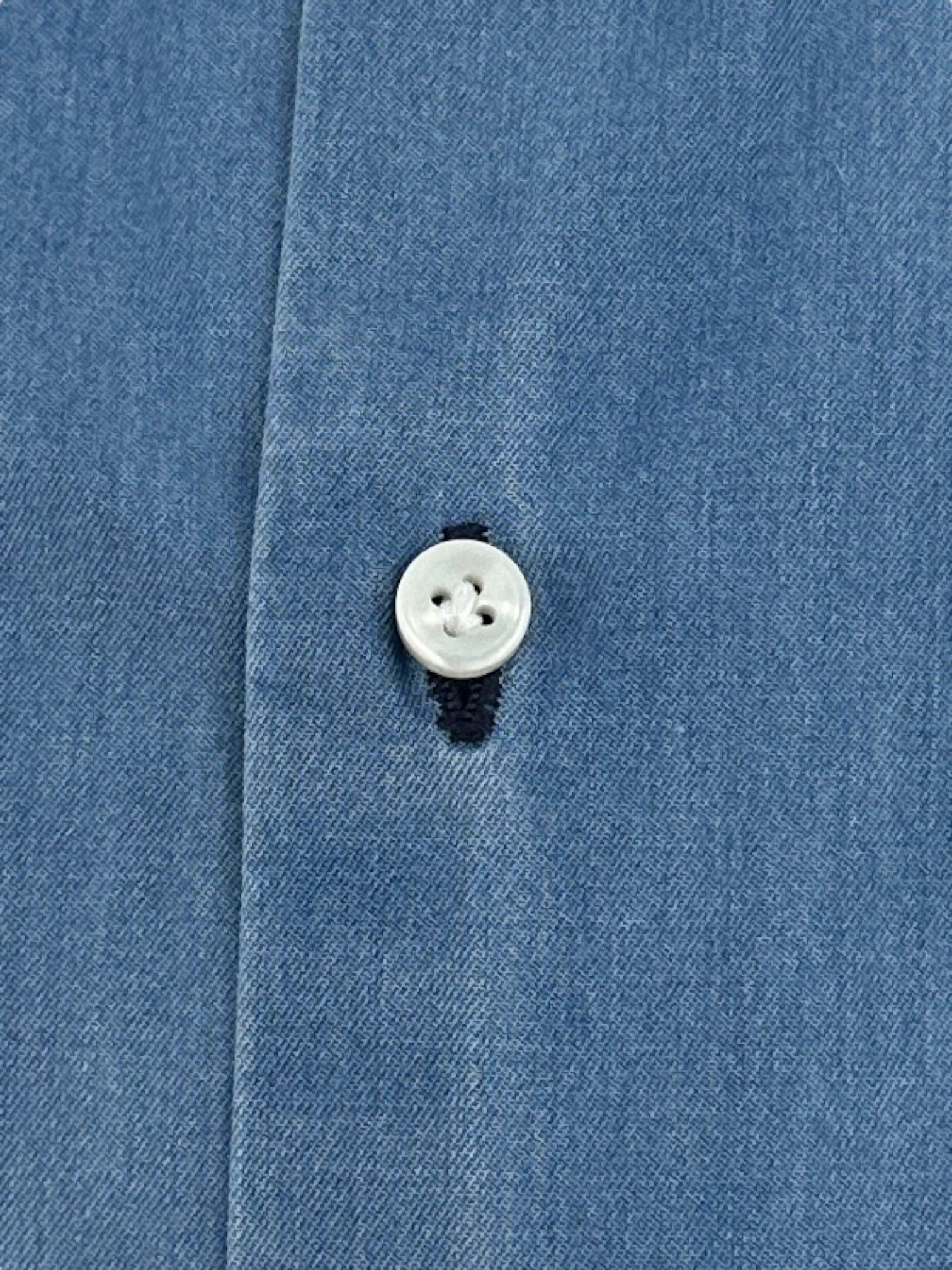 Finamore Light Blue Denim Cotton Shirt