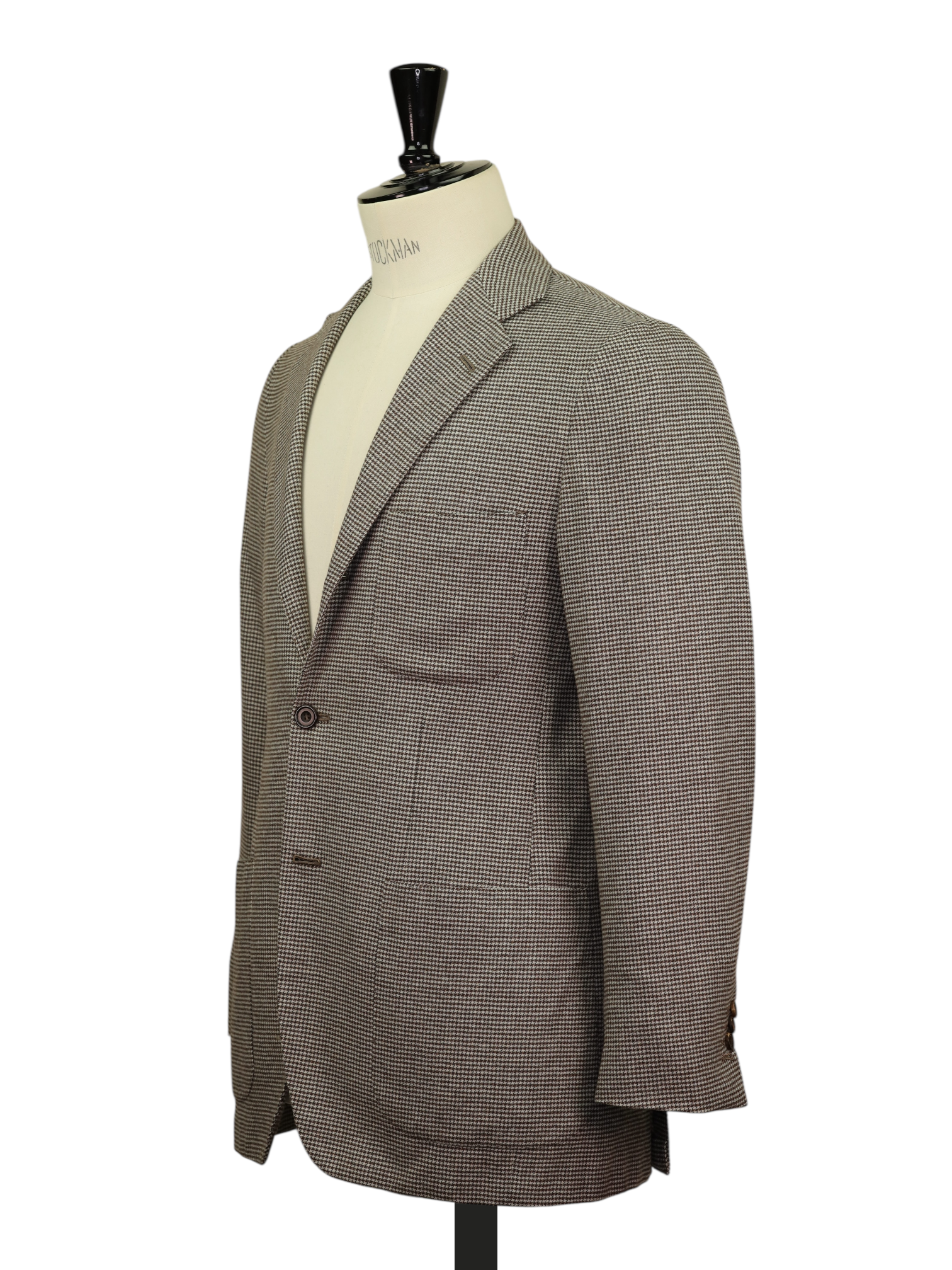 Kiton Light Brown Fine-Wool Puppytooth Jacket
