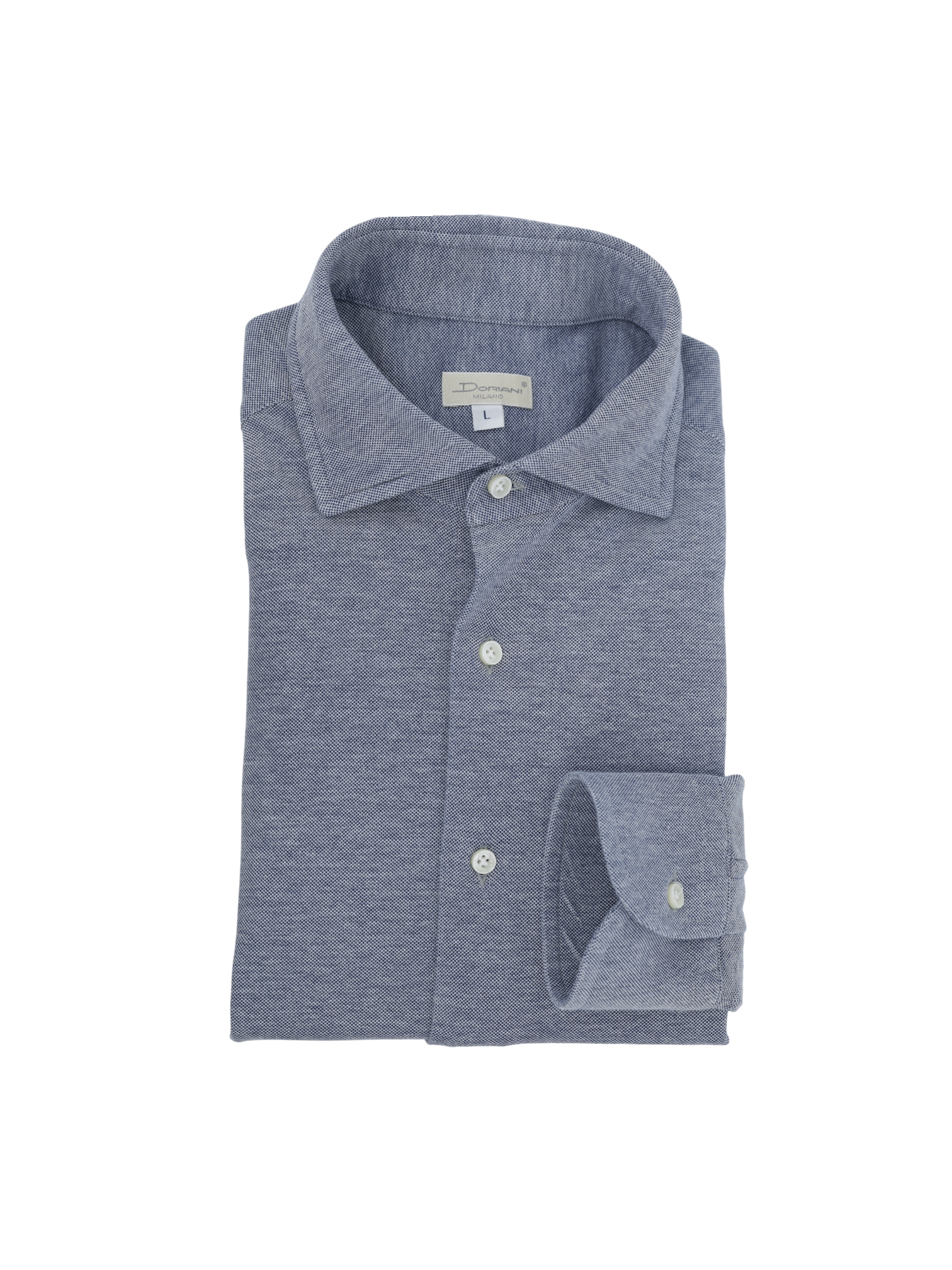 Doriani Steel Blue Cotton Piqué Knitted Shirt