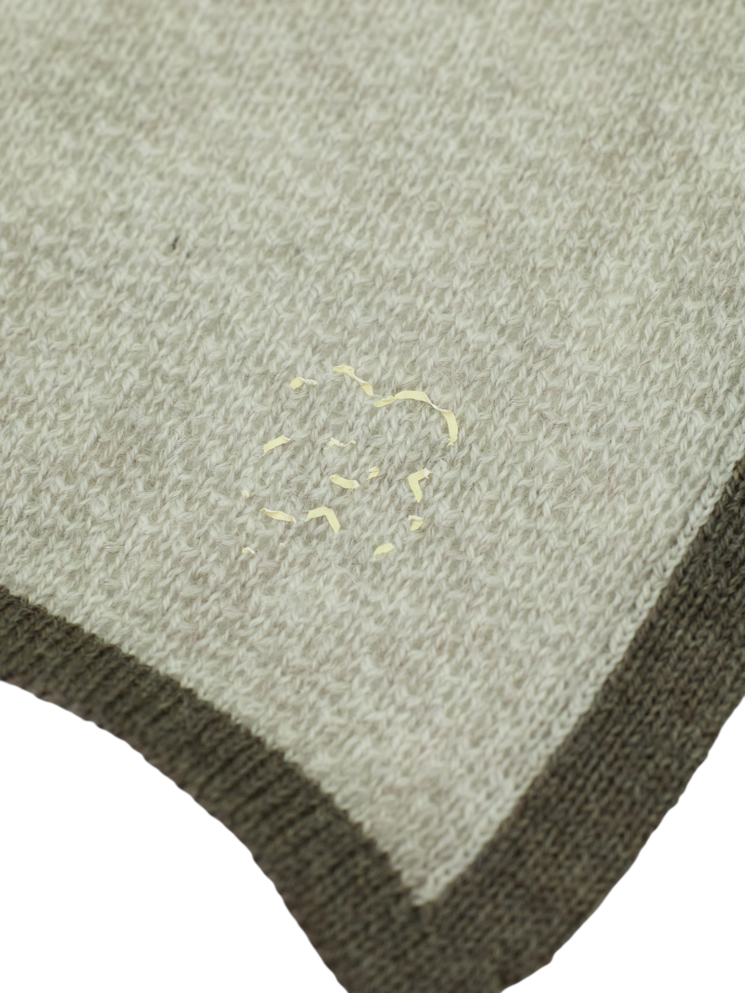Lardini Beige Knitted-Wool Tricot Pocketsquare