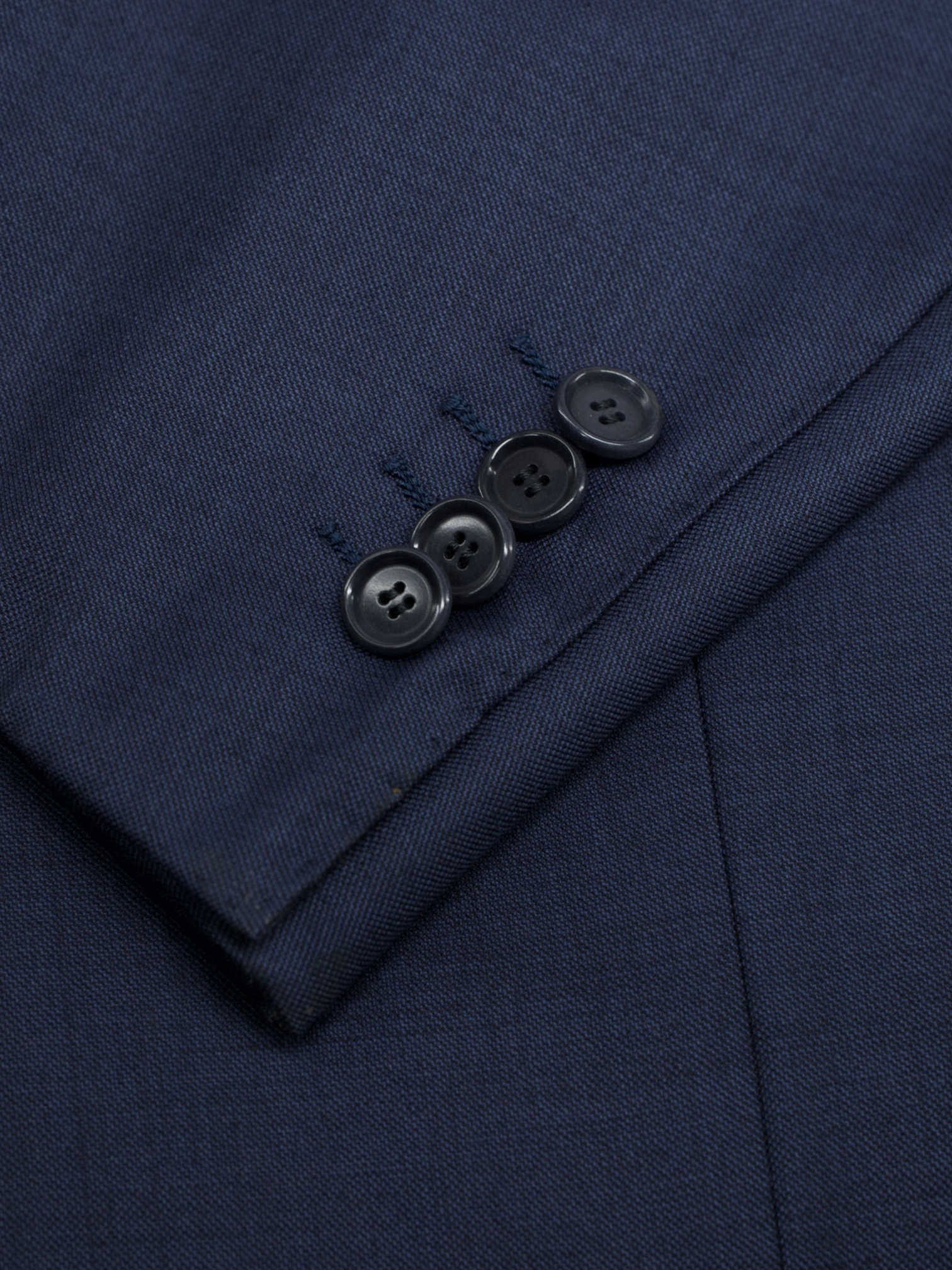 Cesare Attolini Dark Blue Super 130's Wool Sharkskin Suit