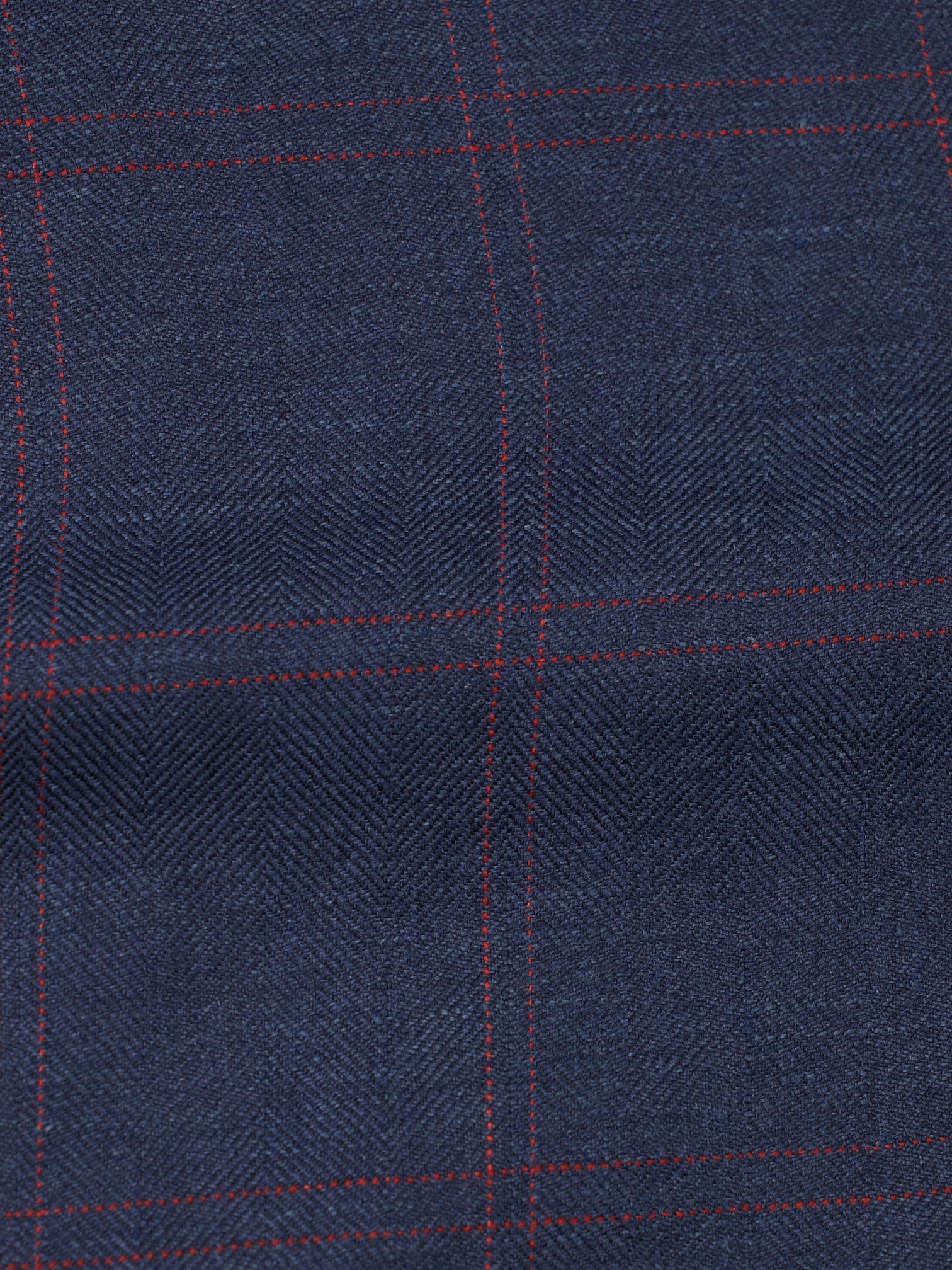 Cesare Attolini Steel Blue & Red Cashmere-Silk Windowpane Jacket