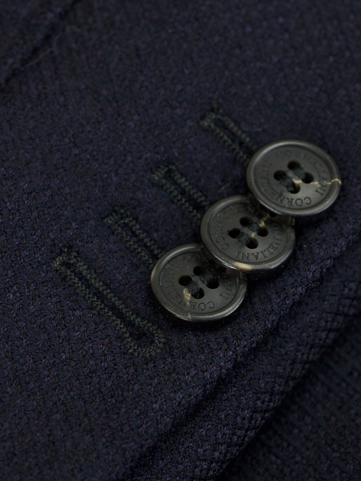Corneliani ID Navy Extrafine-Wool Weatherproof Overcoat