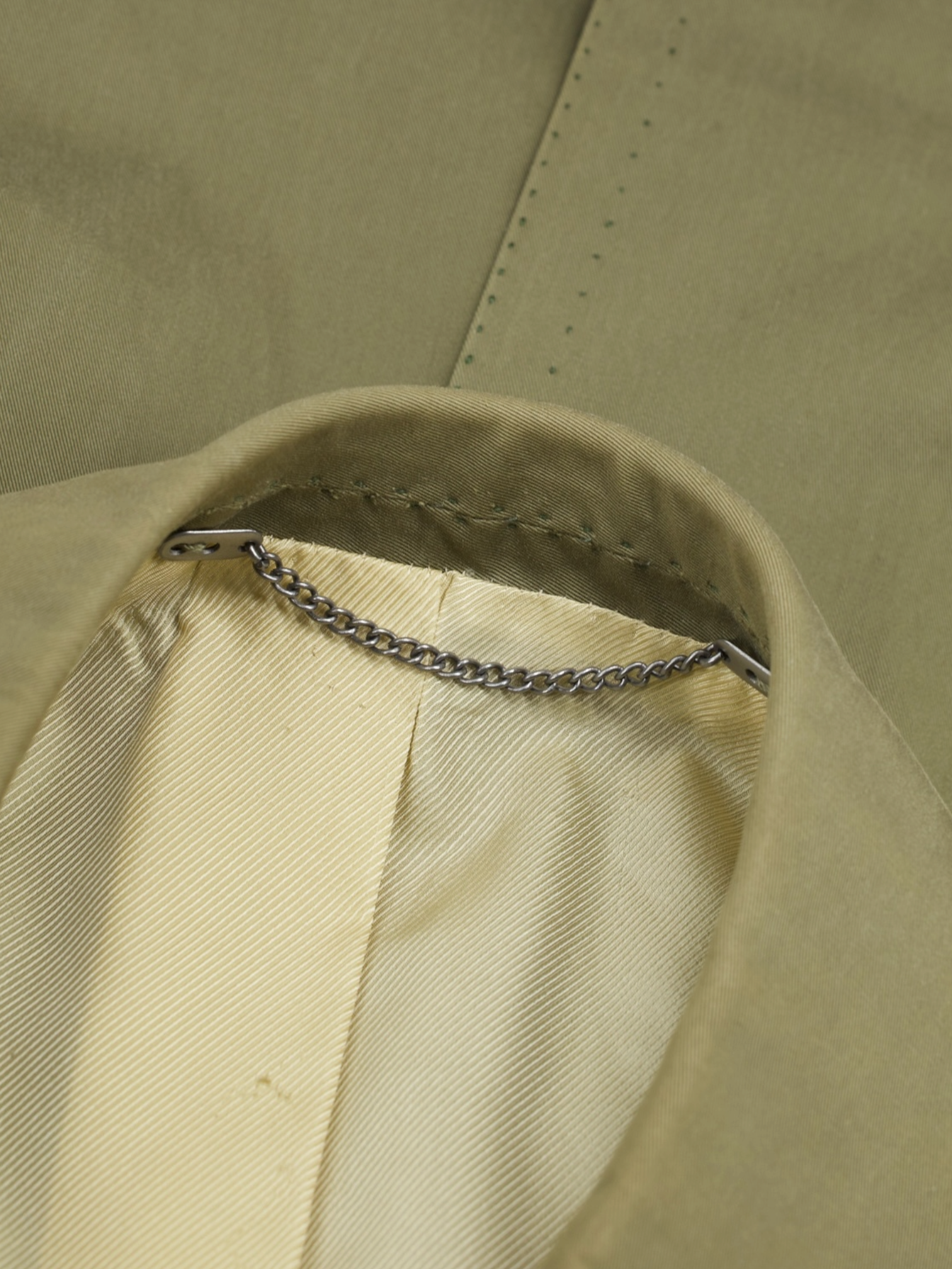 Cesare Attolini Olive Green Pure-Cotton Sartorial Caban Peacoat