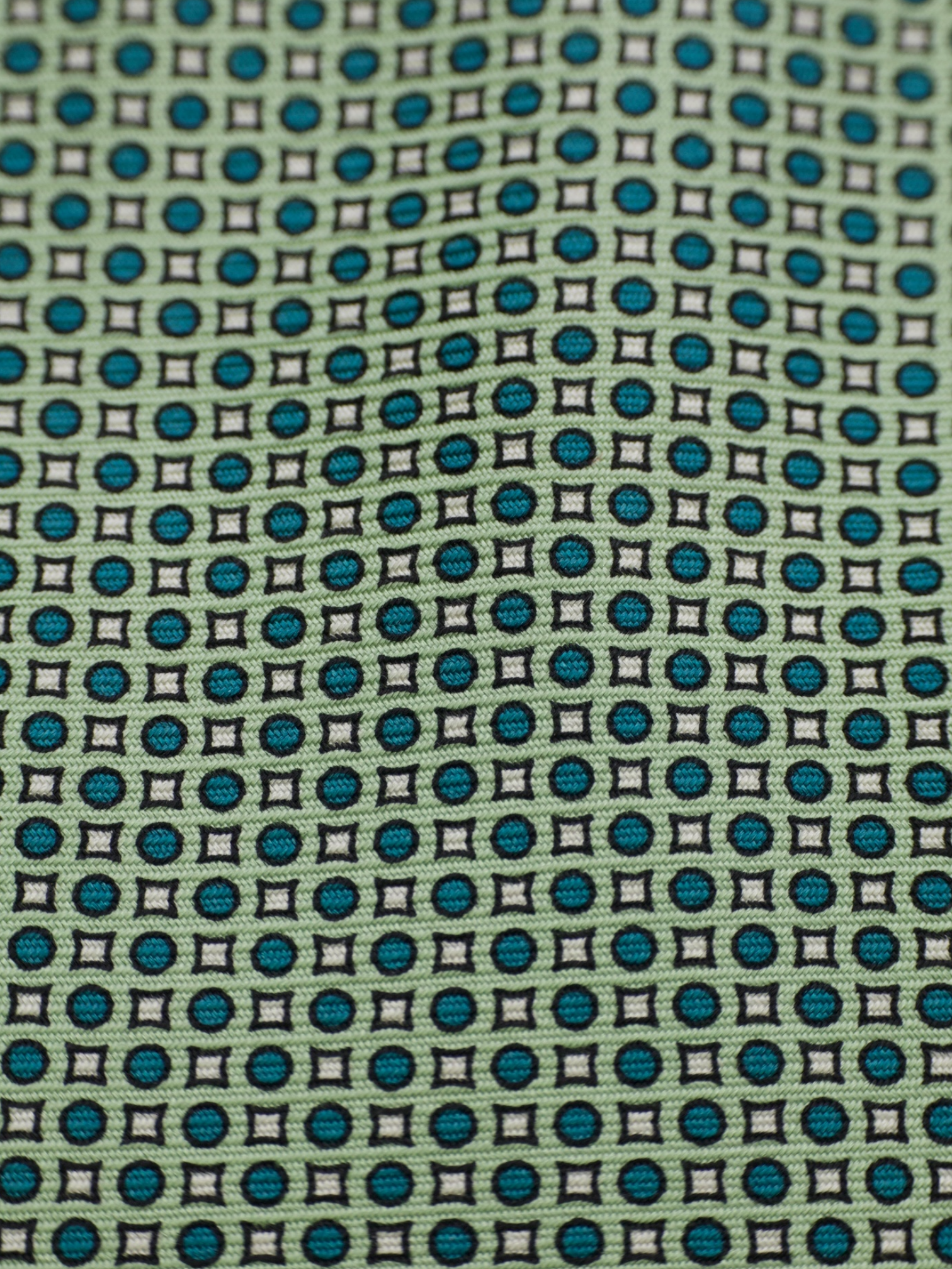 Kiton 5-Fold Mint Green Silk Geometric Pattern Tie