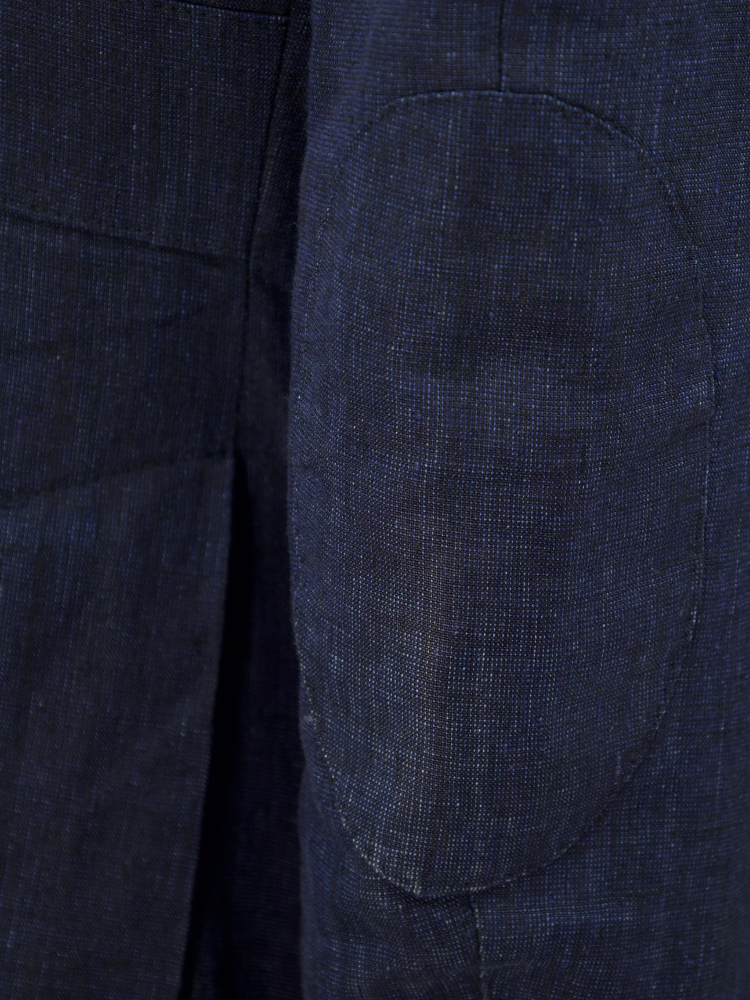 Luigi Borrelli Vintage Indigo Blue Linen Safari Jacket