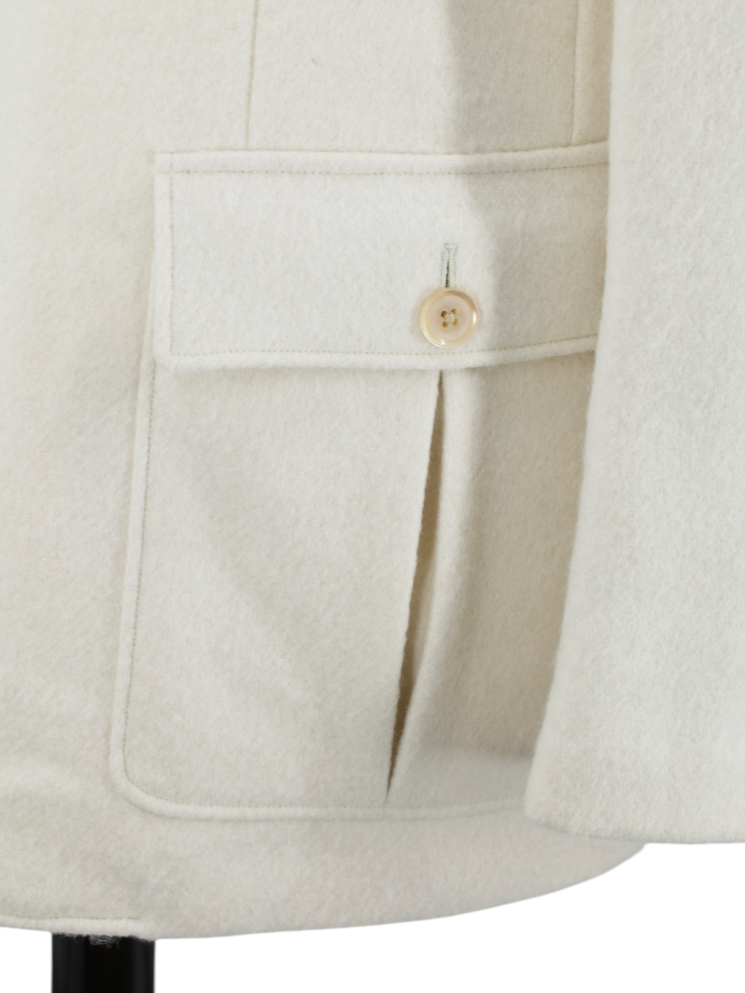 Caruso Offwhite Baby Alpaca, Wool & Stretch Overshirt Coat