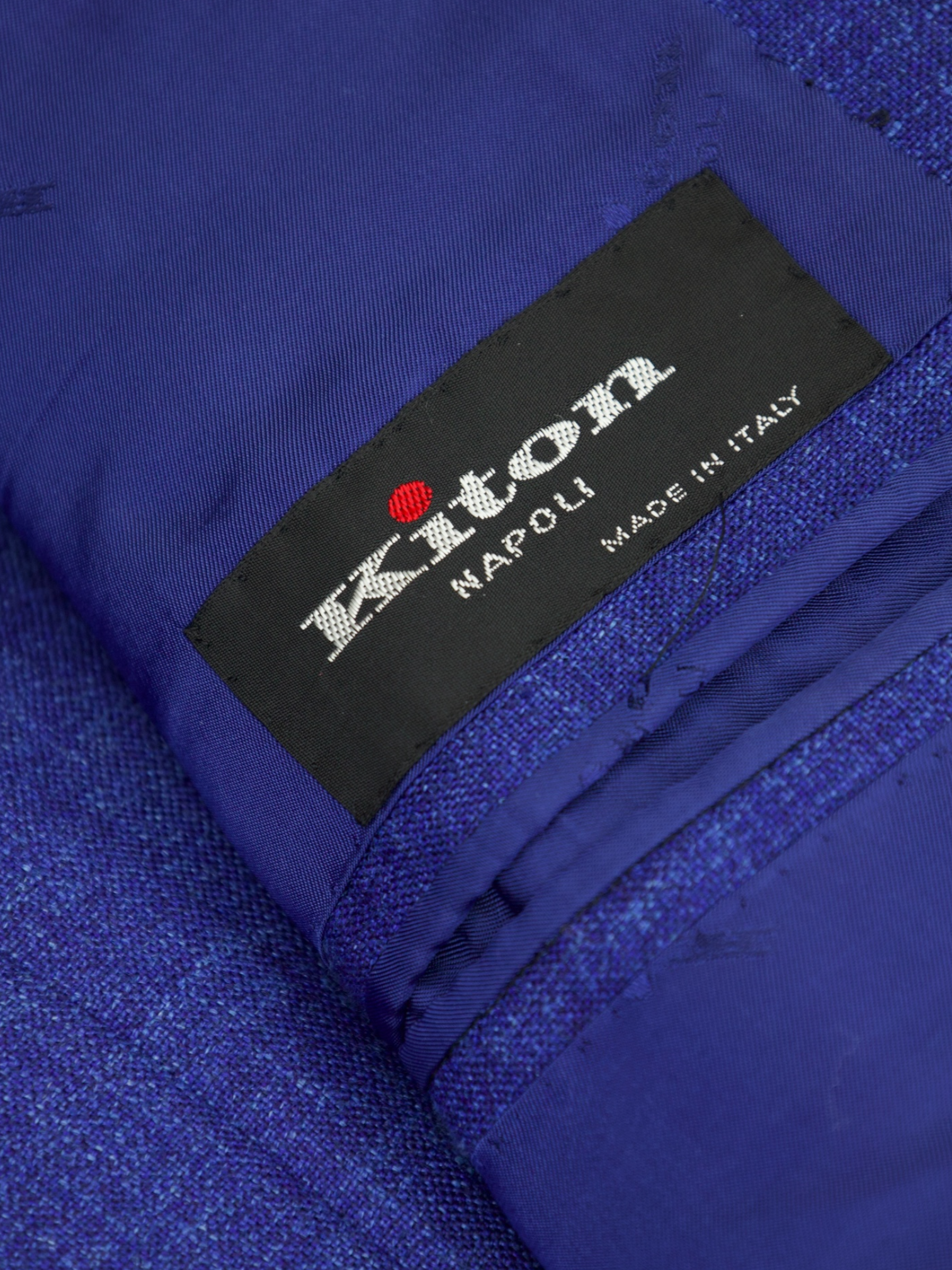 Kiton Cobalt Blue Wool, Silk and Linen Melange Suit