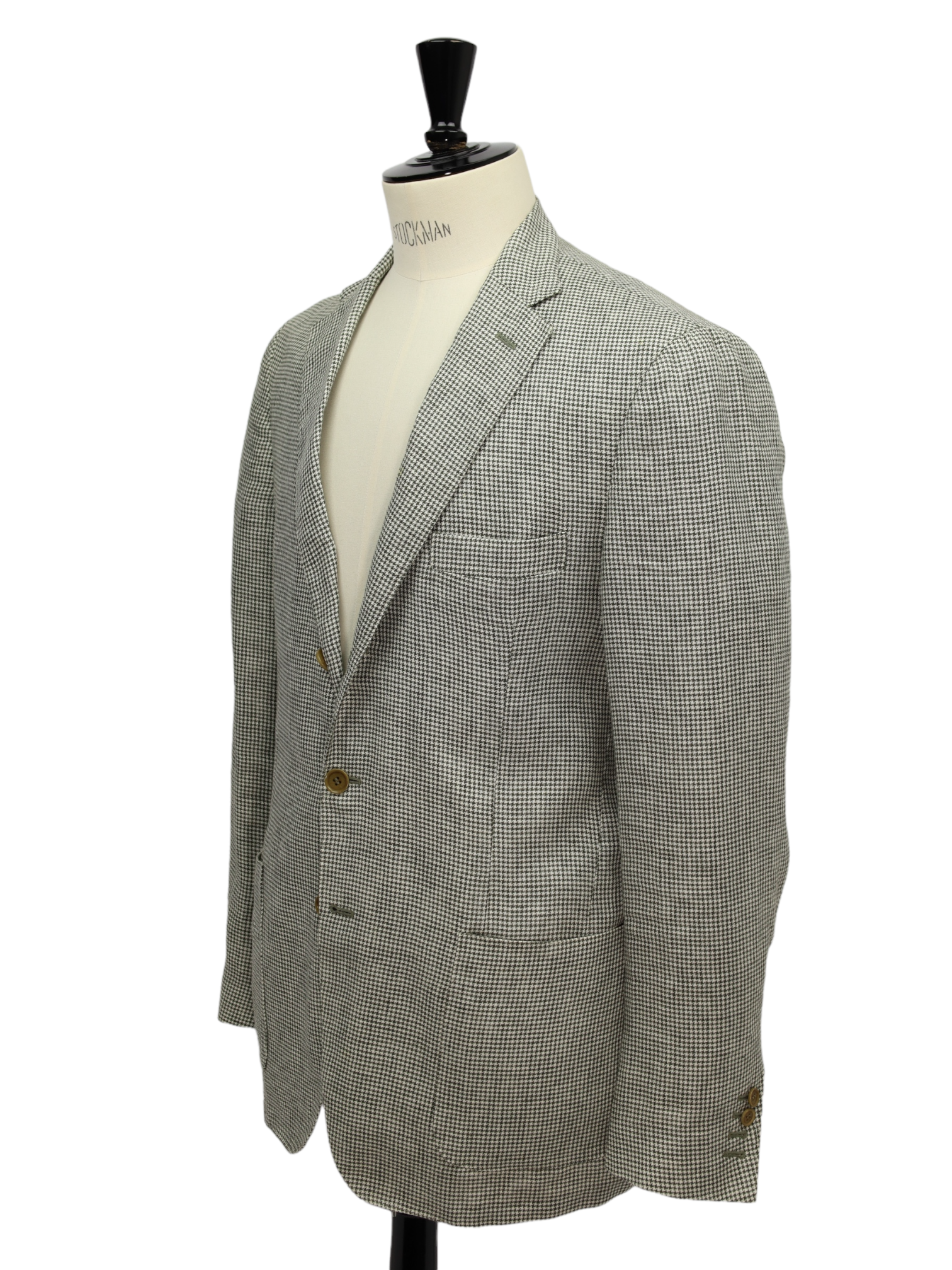 Loro Piana Olive Green Pied de Poule Rain System Linen Jacket