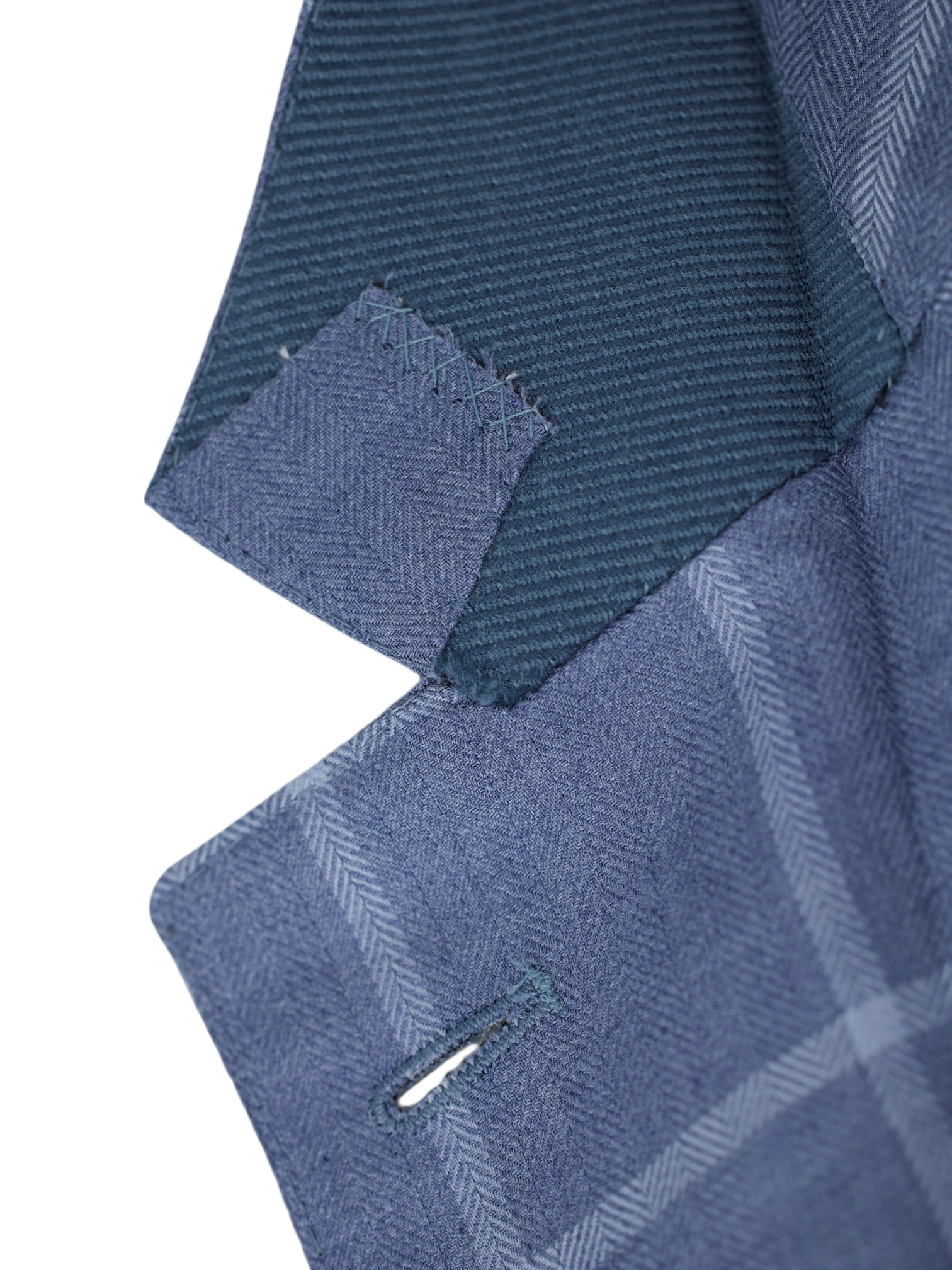 Ermenegildo Zegna Steel Blue Cashmere & Silk Windowpane Street Jacket