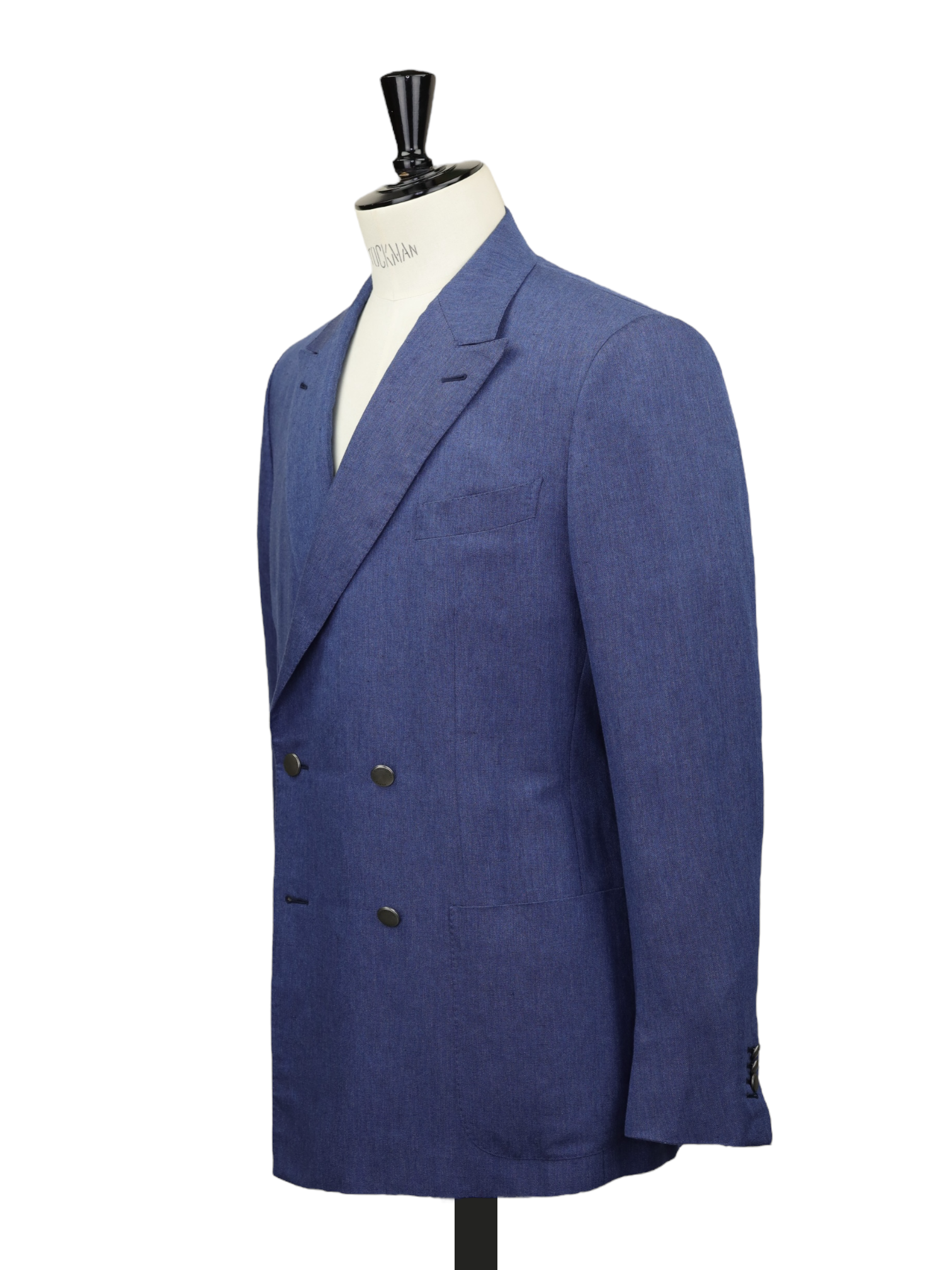 Ermenegildo Zegna Denim Blue Silk & Linen Double Breasted "Zero Weight" Jacket