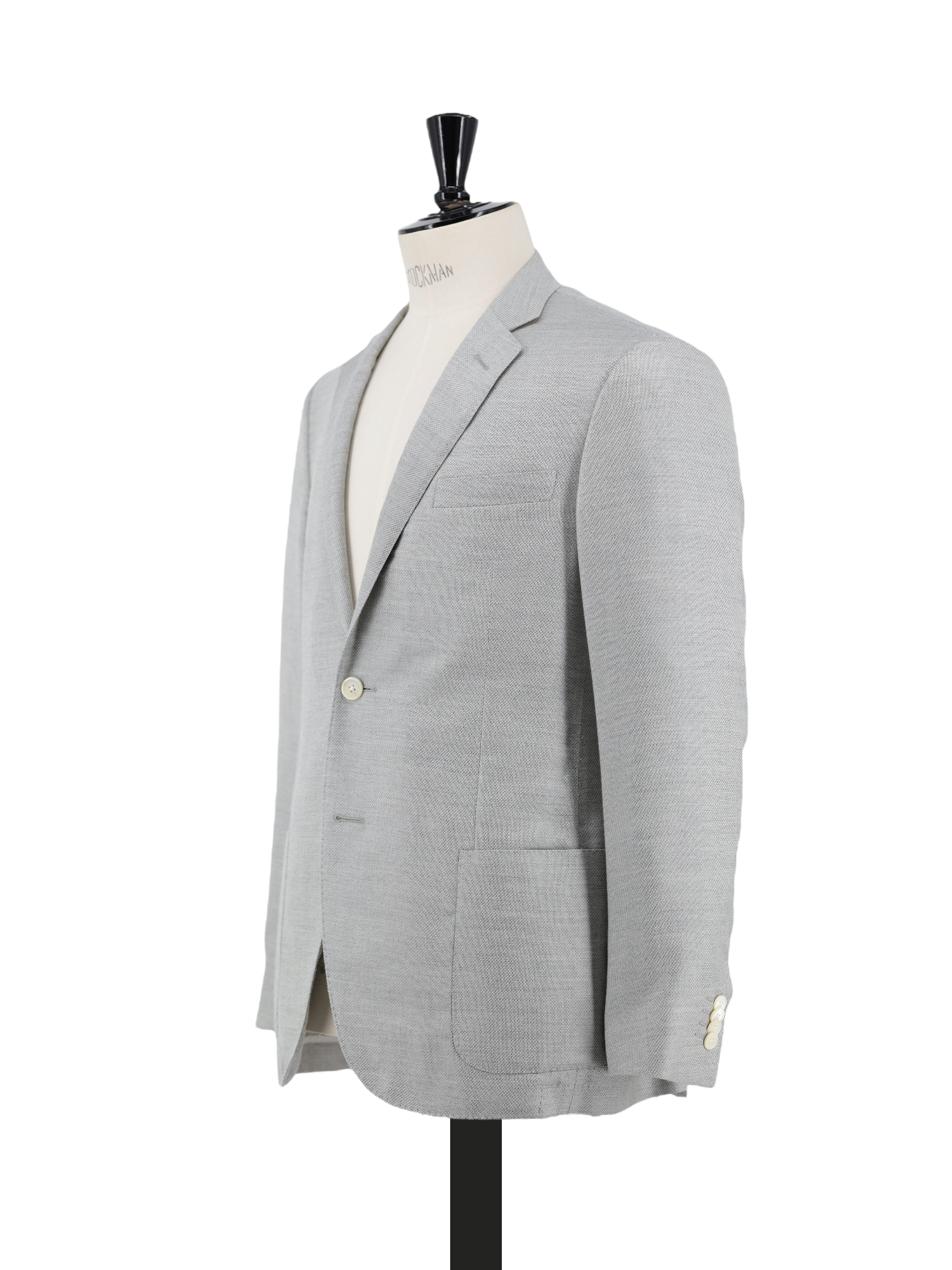 Corneliani Light Grey Cashmere & Silk Micro-Pattern Academy Jacket