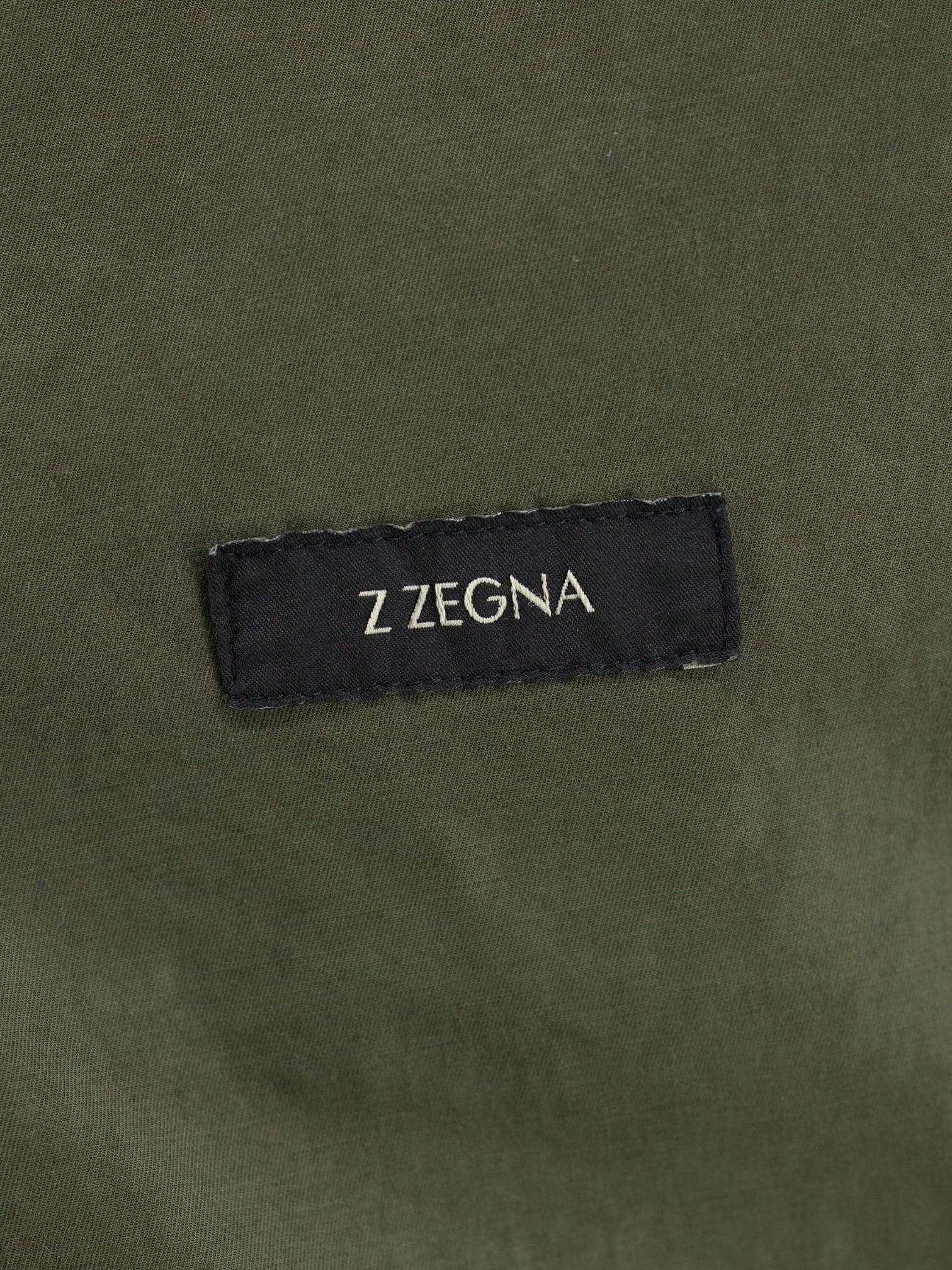 Z Zegna Olive Green Cotton-Stretch Safari Style Overshirt