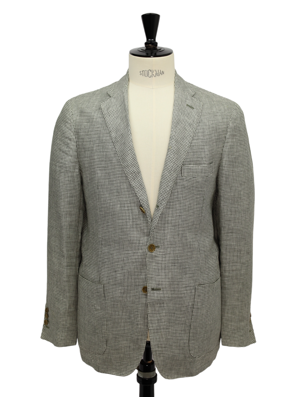 Loro Piana Olive Green Pied de Poule Rain System Linen Jacket