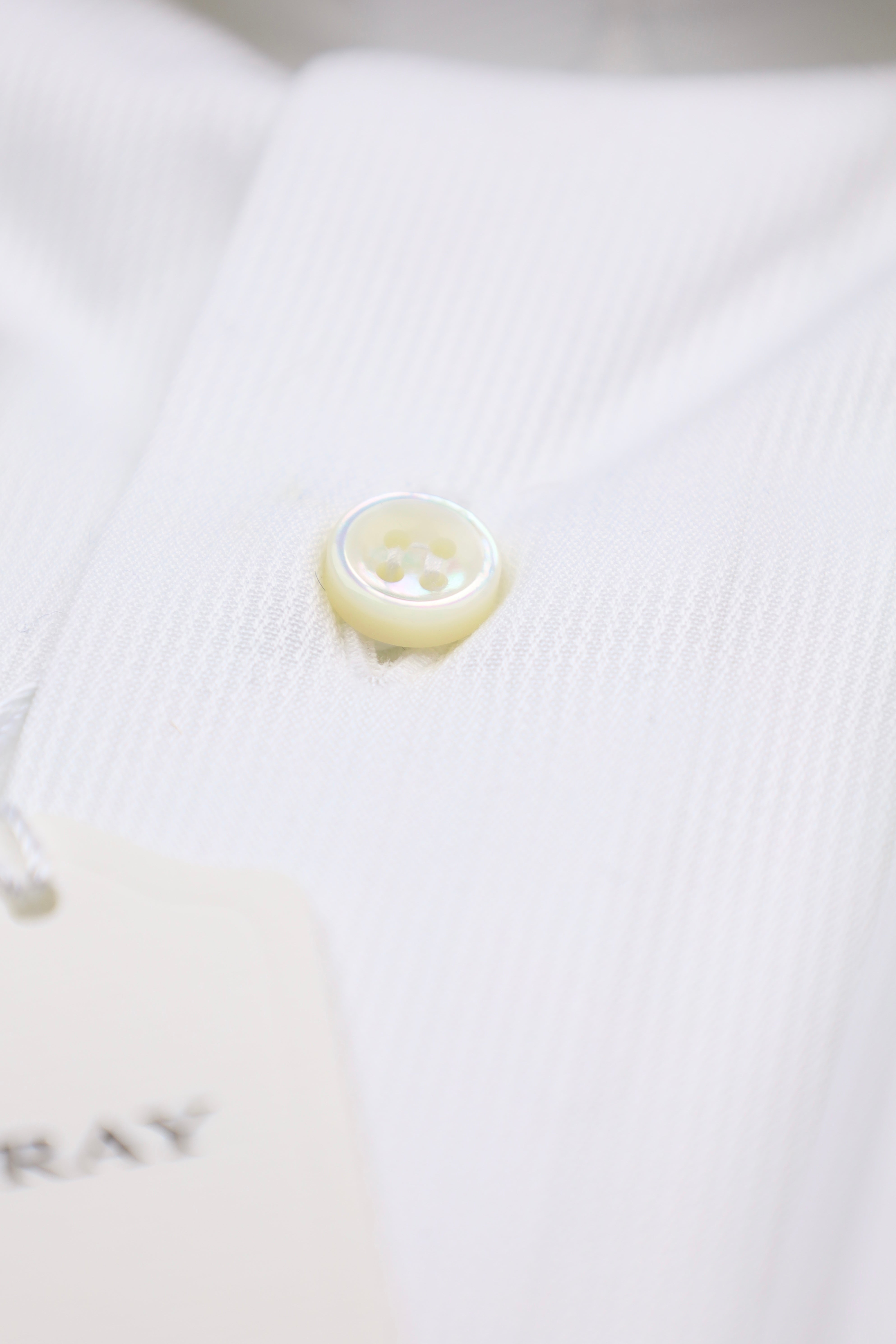 Fray White Cotton Micro-Stripe Shirt