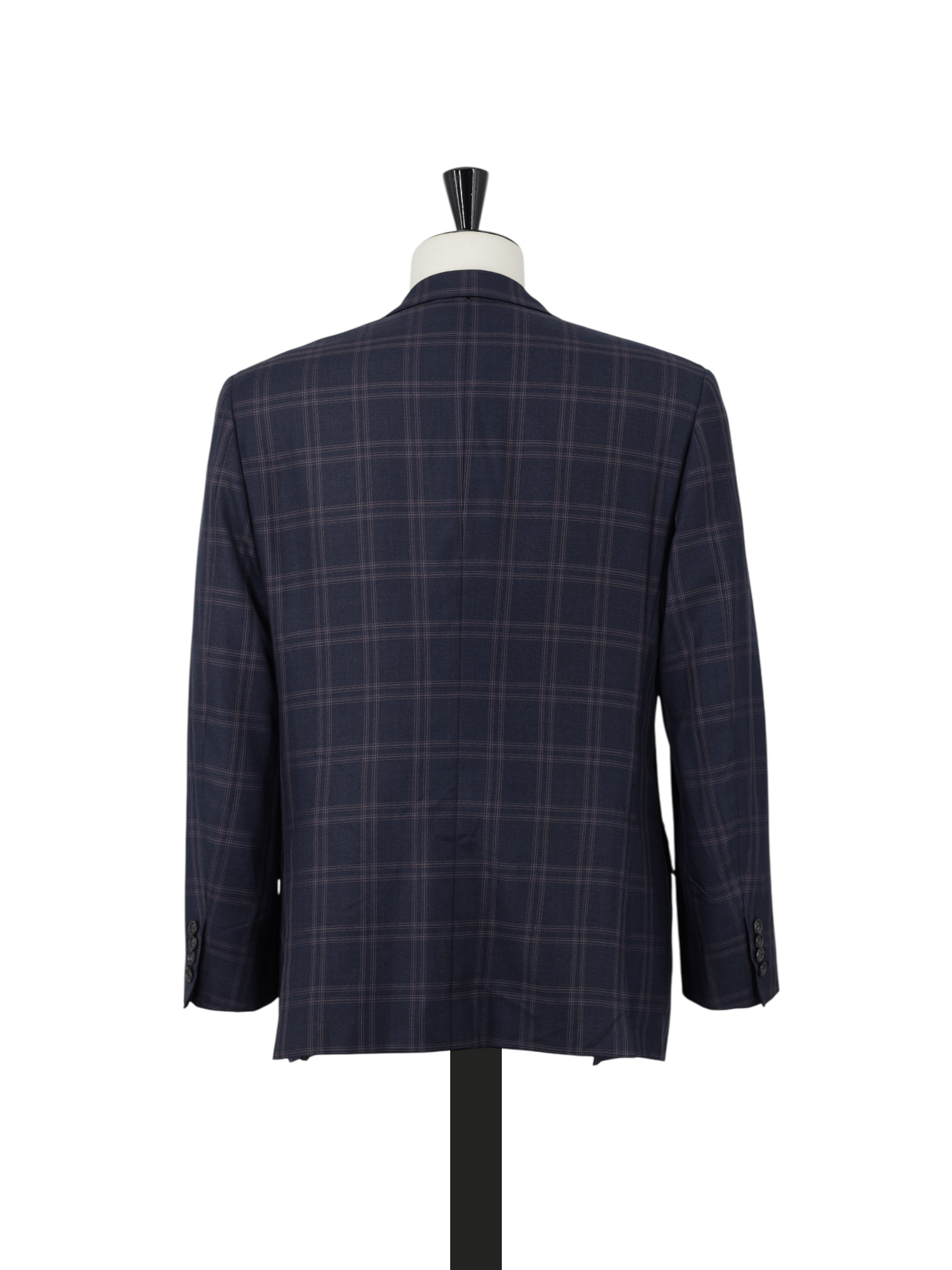 Brioni Navy & Red Silk & Wool Windowpane Nomentano Jacket