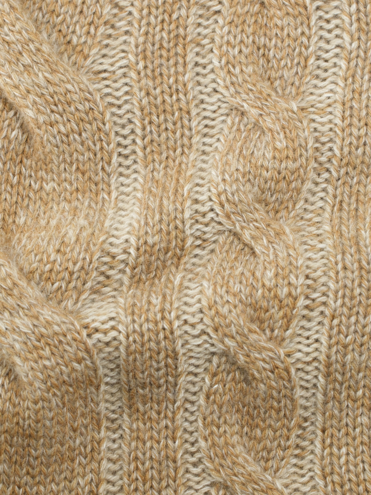 Loro Piana Light Brown Baby-Cashmere Cable-Knit Roundneck