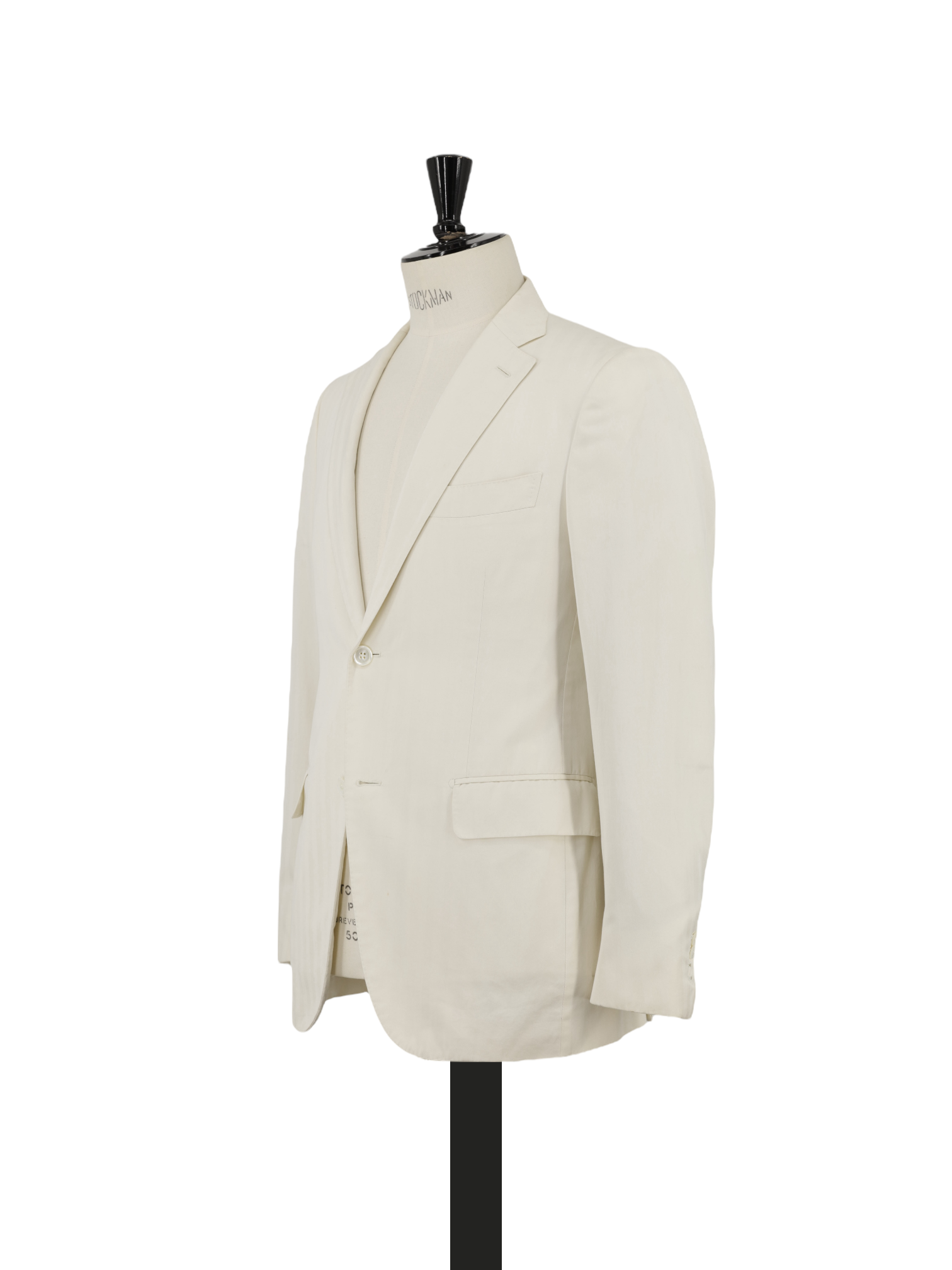 Isaia Offwhite Pure-Cotton Herringbone Summer Jacket