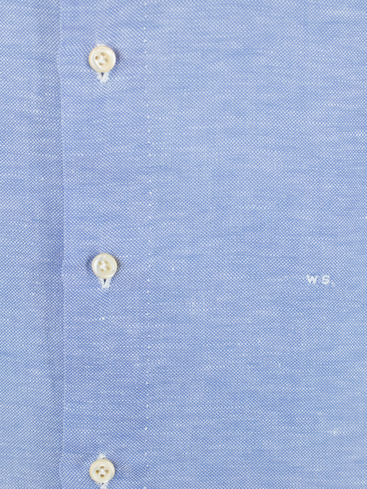 Finamore Blue Linen & Cotton Melange Pinpoint Summer Shirt
