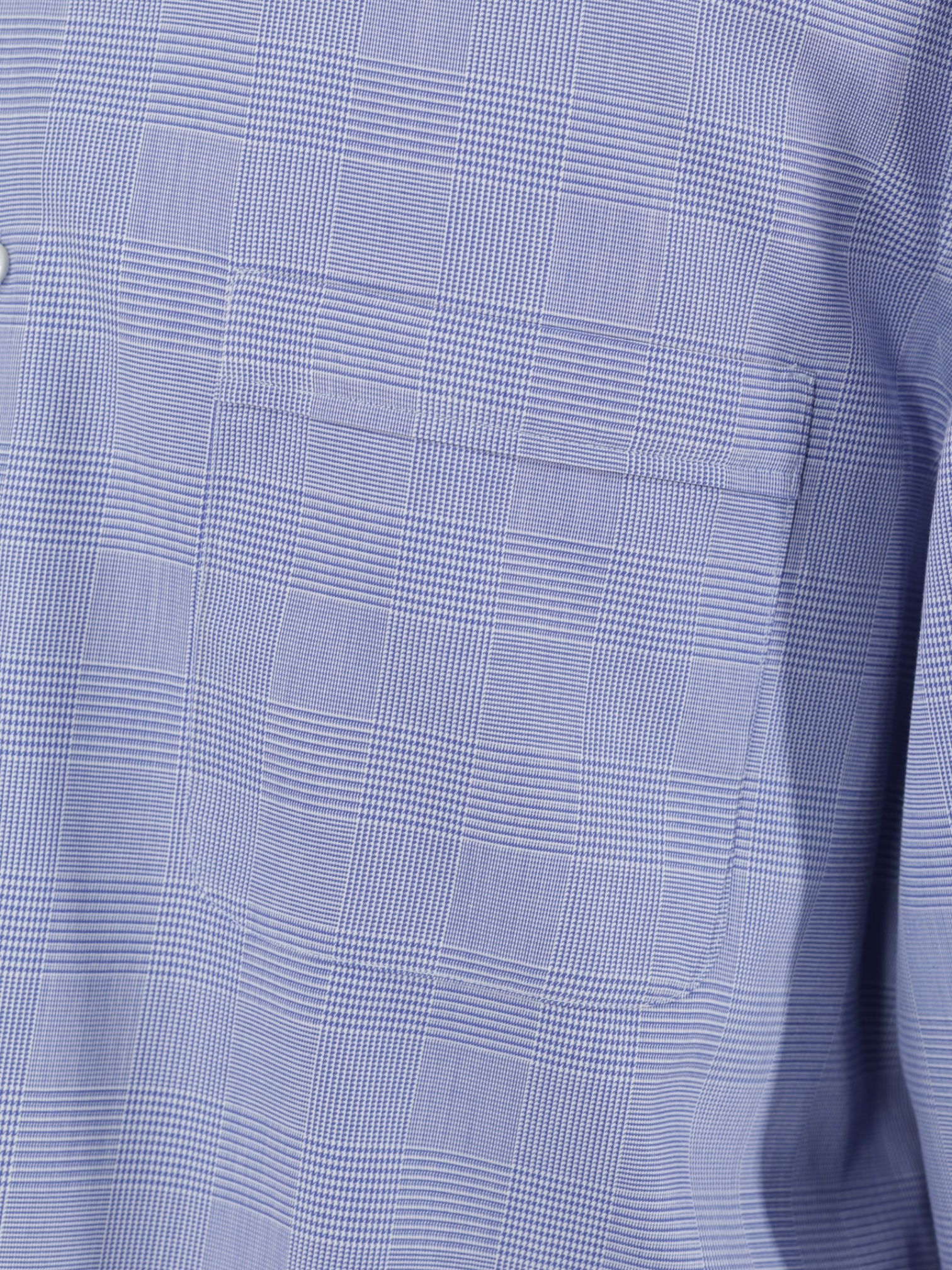 Fray Blue Cotton French-Cuff Prince of Wales Shirt